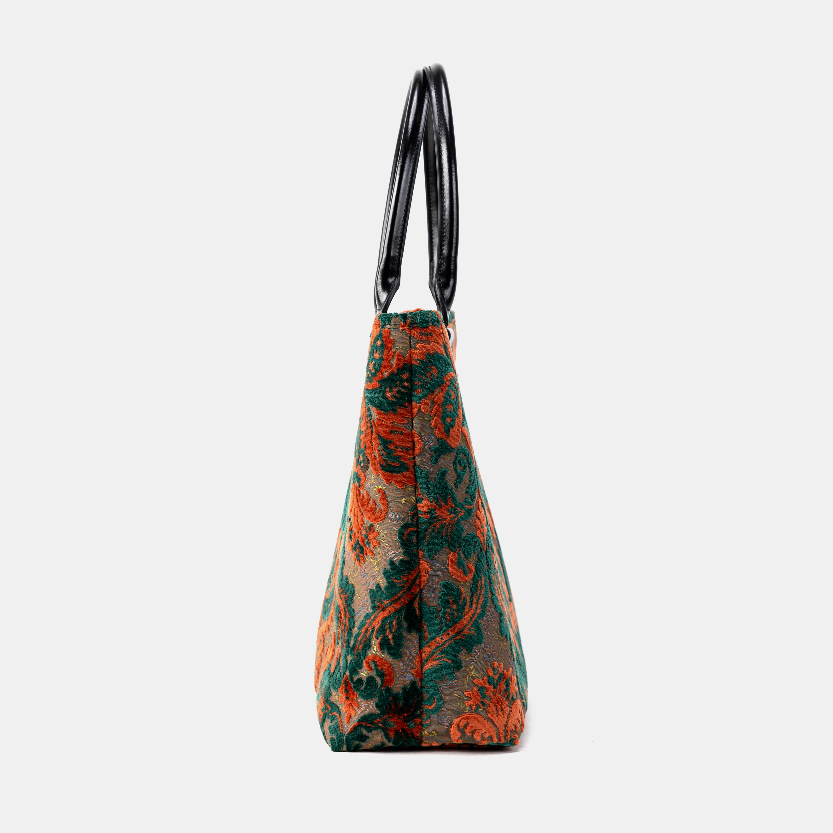 Burnout Velvet Revival Jade Carpet Tote Shopper - Image 4