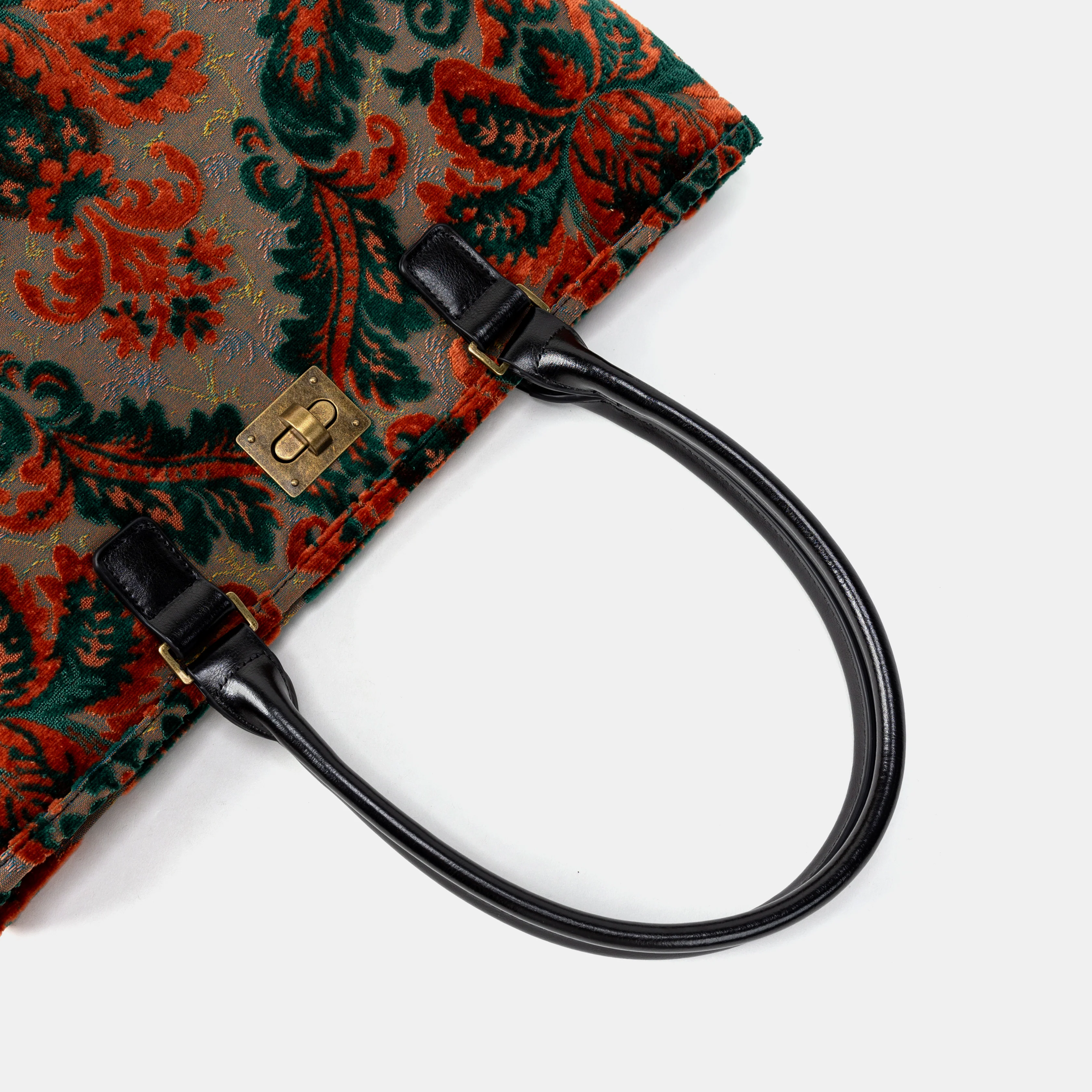 Burnout Velvet Revival Jade Carpet Tote Shopper - Image 6