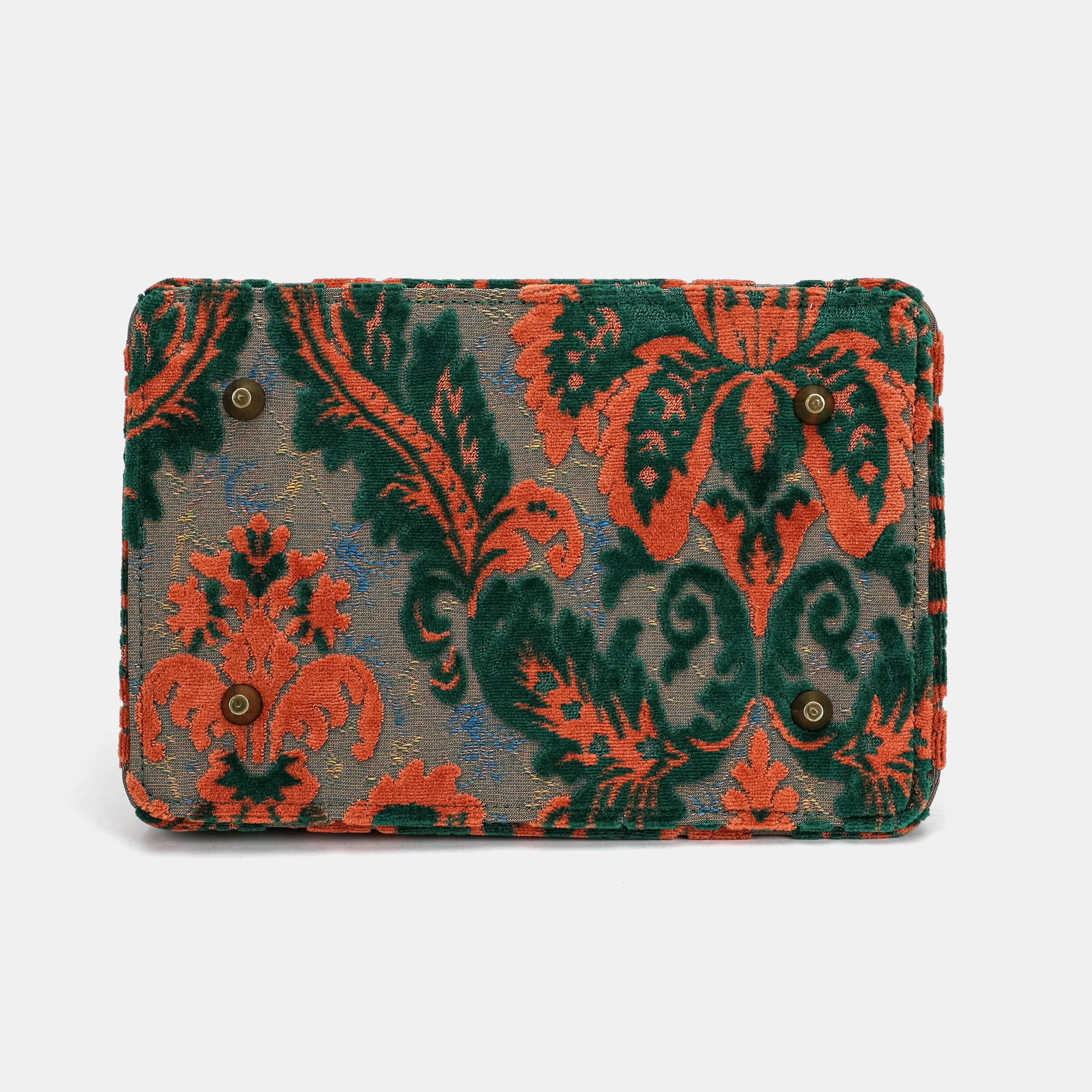 Burnout Velvet Revival Jade Cecile Carpet Purse Gladstone Bag - Image 10