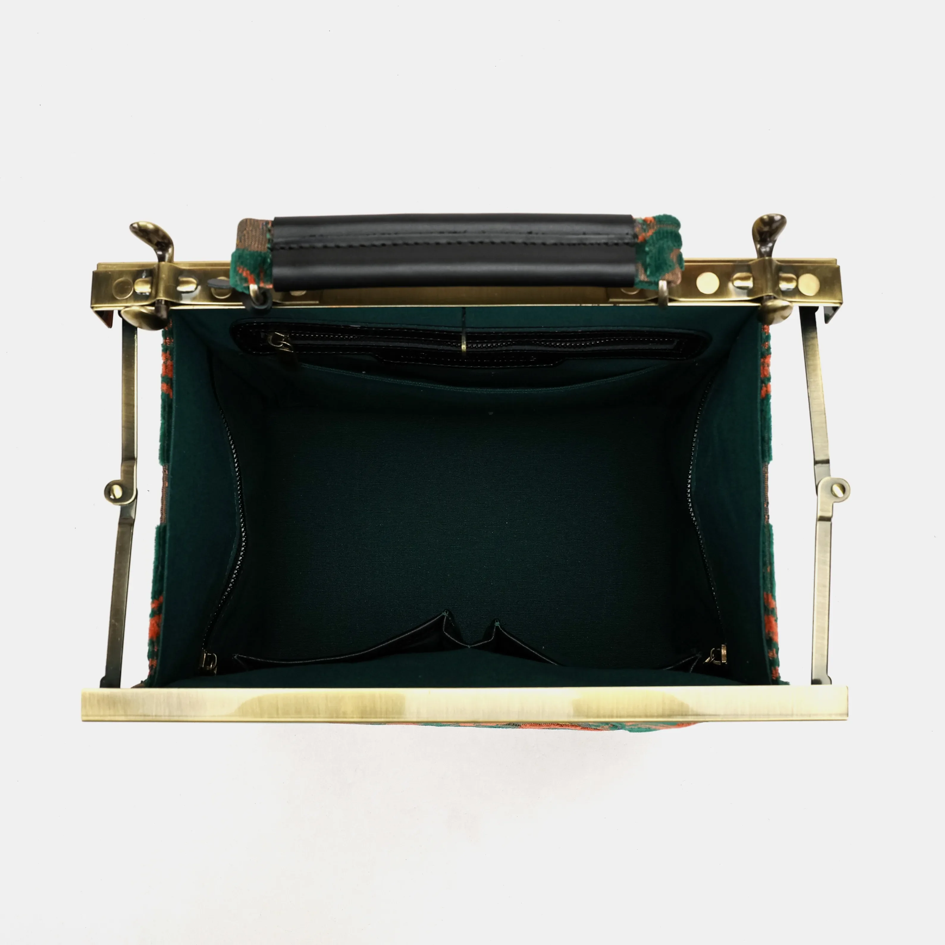 Burnout Velvet Revival Jade Cecile Carpet Purse Gladstone Bag - Image 8
