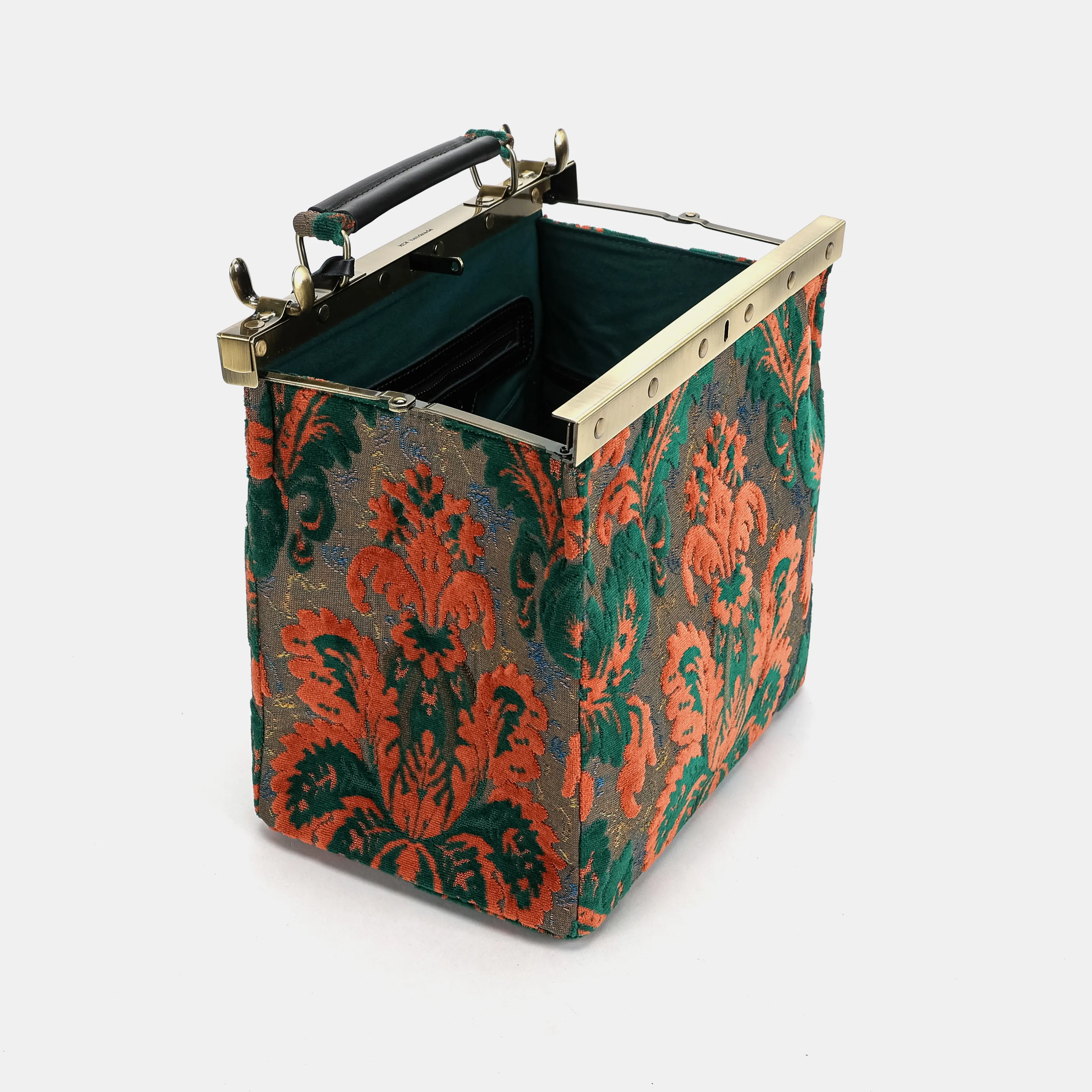 Burnout Velvet Revival Jade Cecile Carpet Purse Gladstone Bag - Image 9