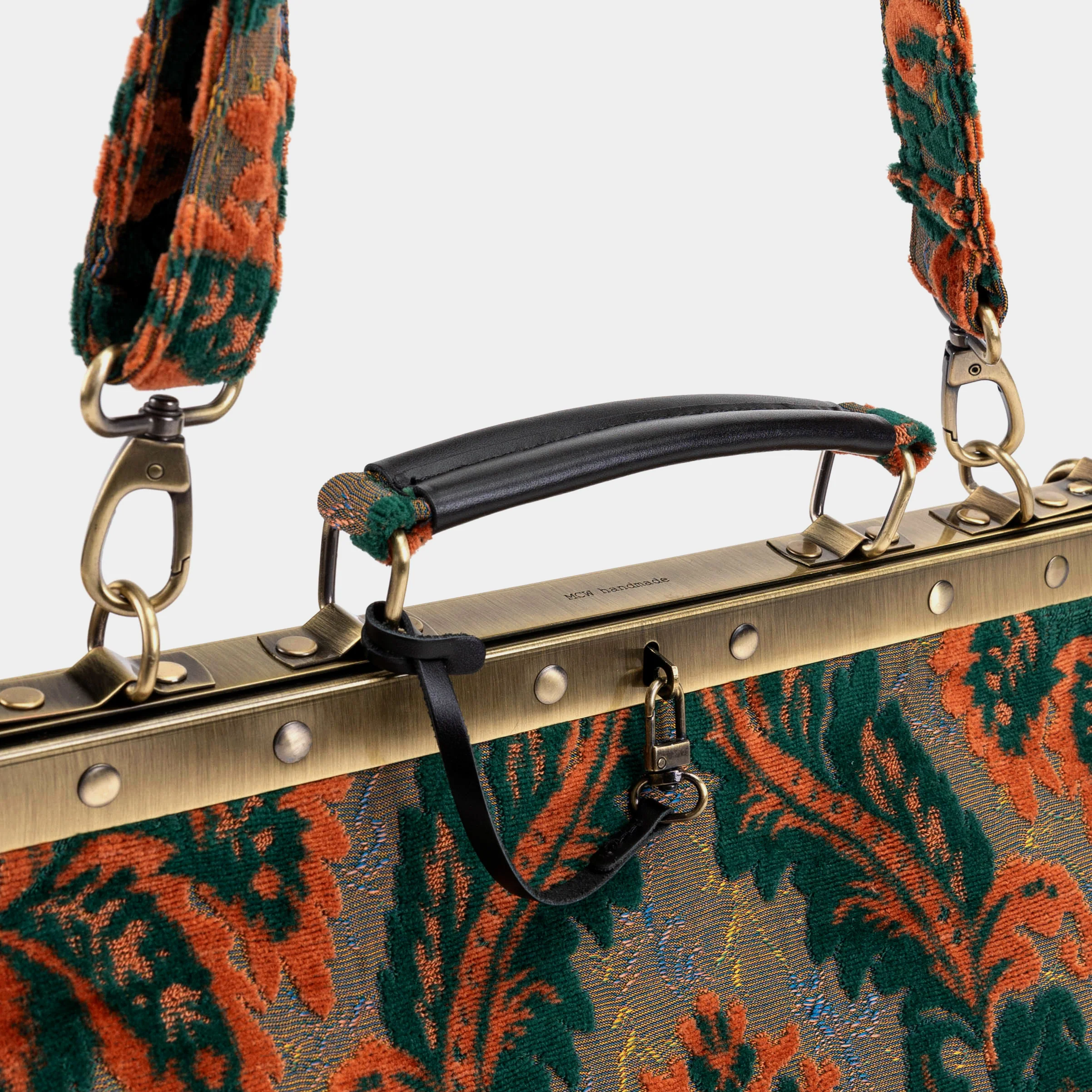 Burnout Velvet Revival Jade Celine Carpet Gladstone Bag - Image 4
