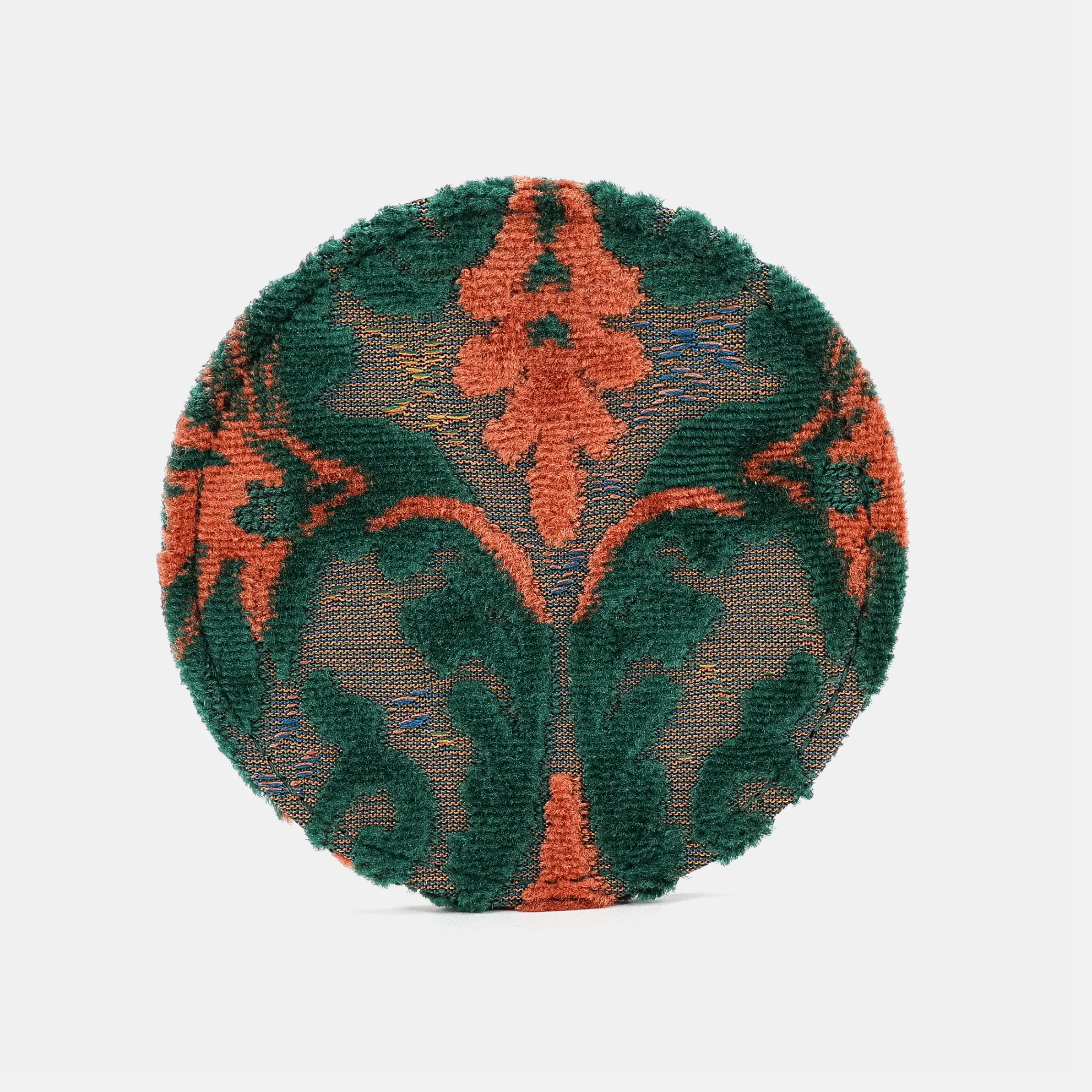 Burnout Velvet Revival Jade Round Coaster Set with Holder - Image 3