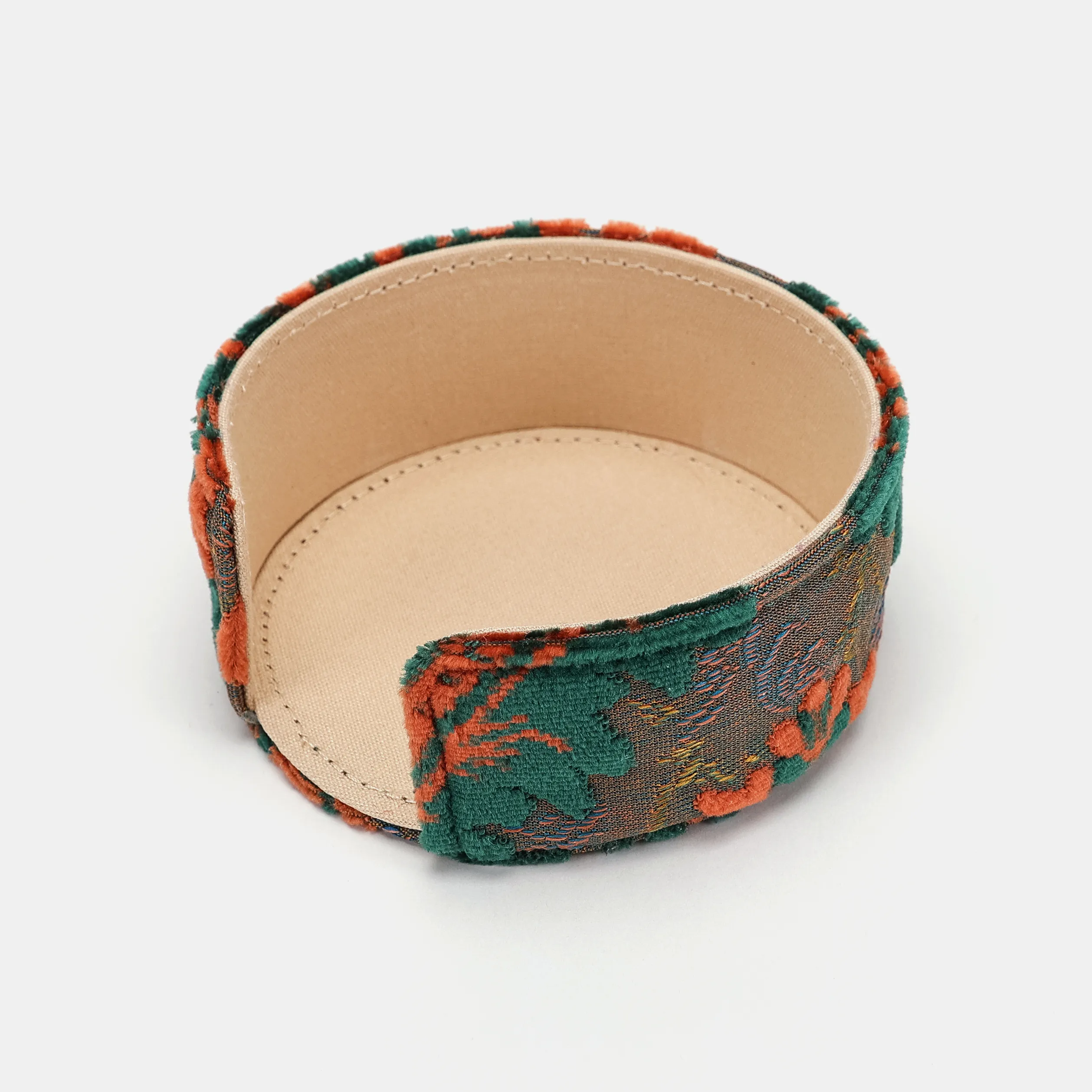 Burnout Velvet Revival Jade Round Coaster Set with Holder - Image 5