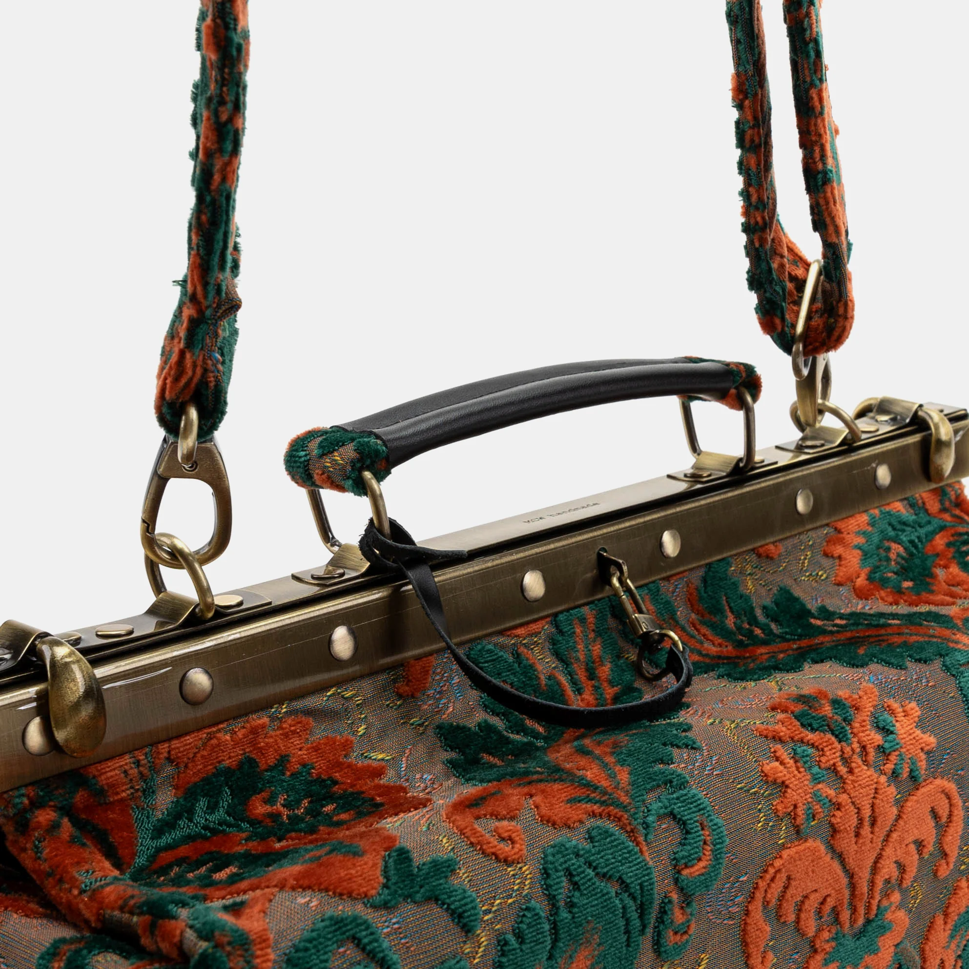 Burnout Velvet Revival Jade Genevieve Carpet Gladstone Bag - Image 4