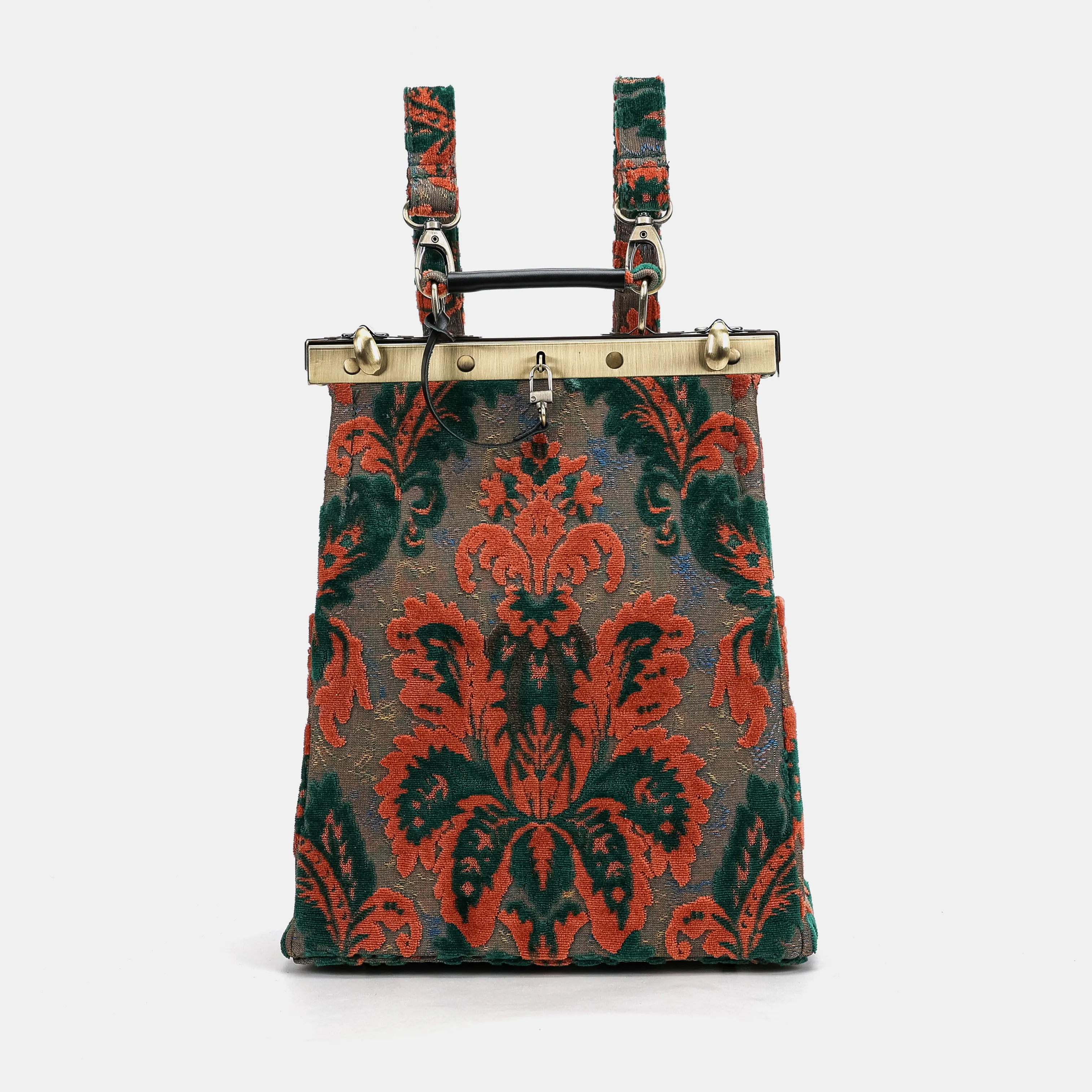 Burnout Velvet Revival Jade Helena Carpet Backpack Gladstone Bag
