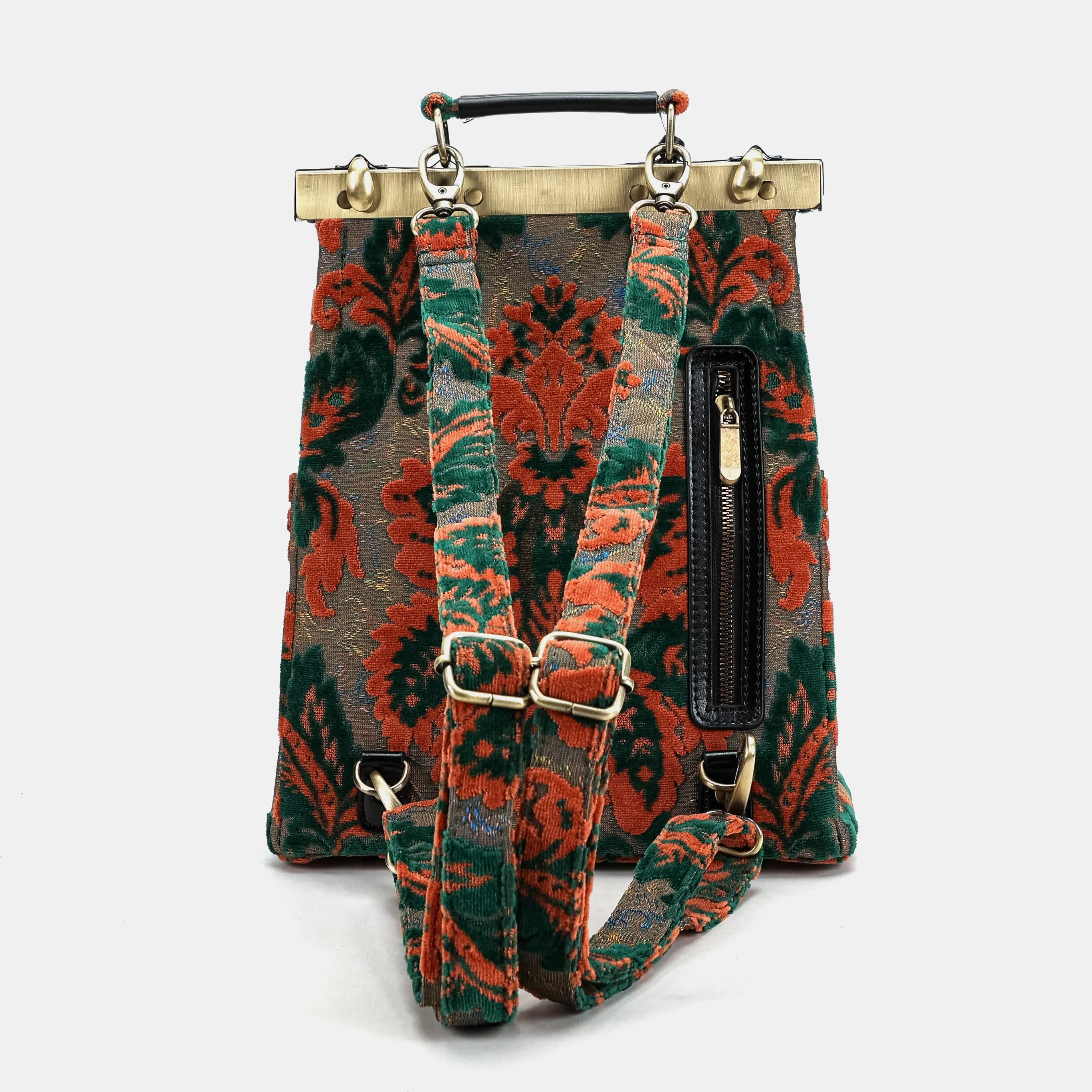 Burnout Velvet Revival Jade Helena Carpet Backpack Gladstone Bag - Image 5