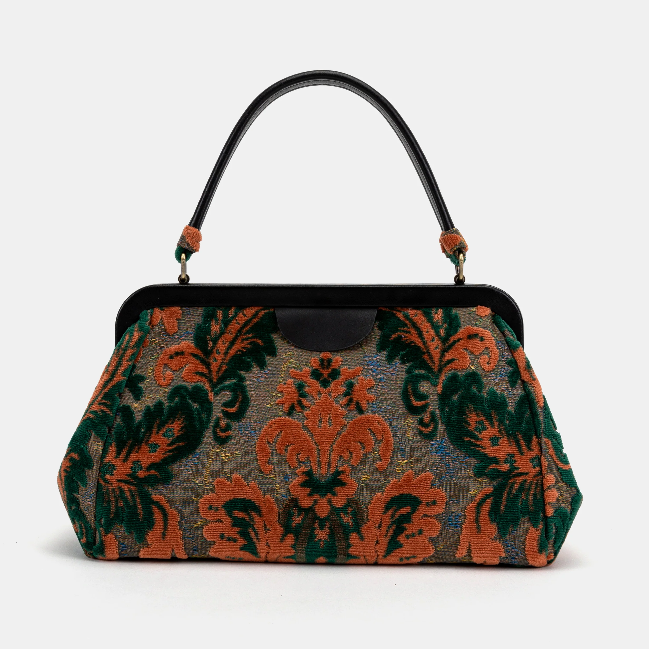 Burnout Velvet Revival Jade Top Handle Purse