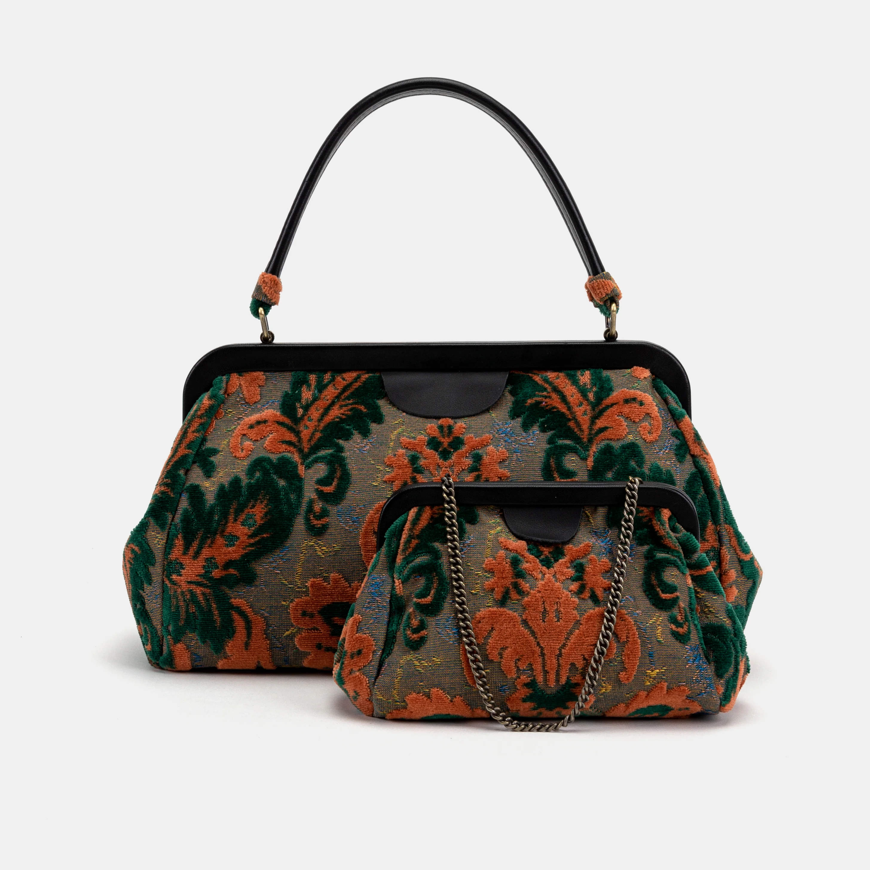 Burnout Velvet Revival Jade Top Handle Purse - Image 7