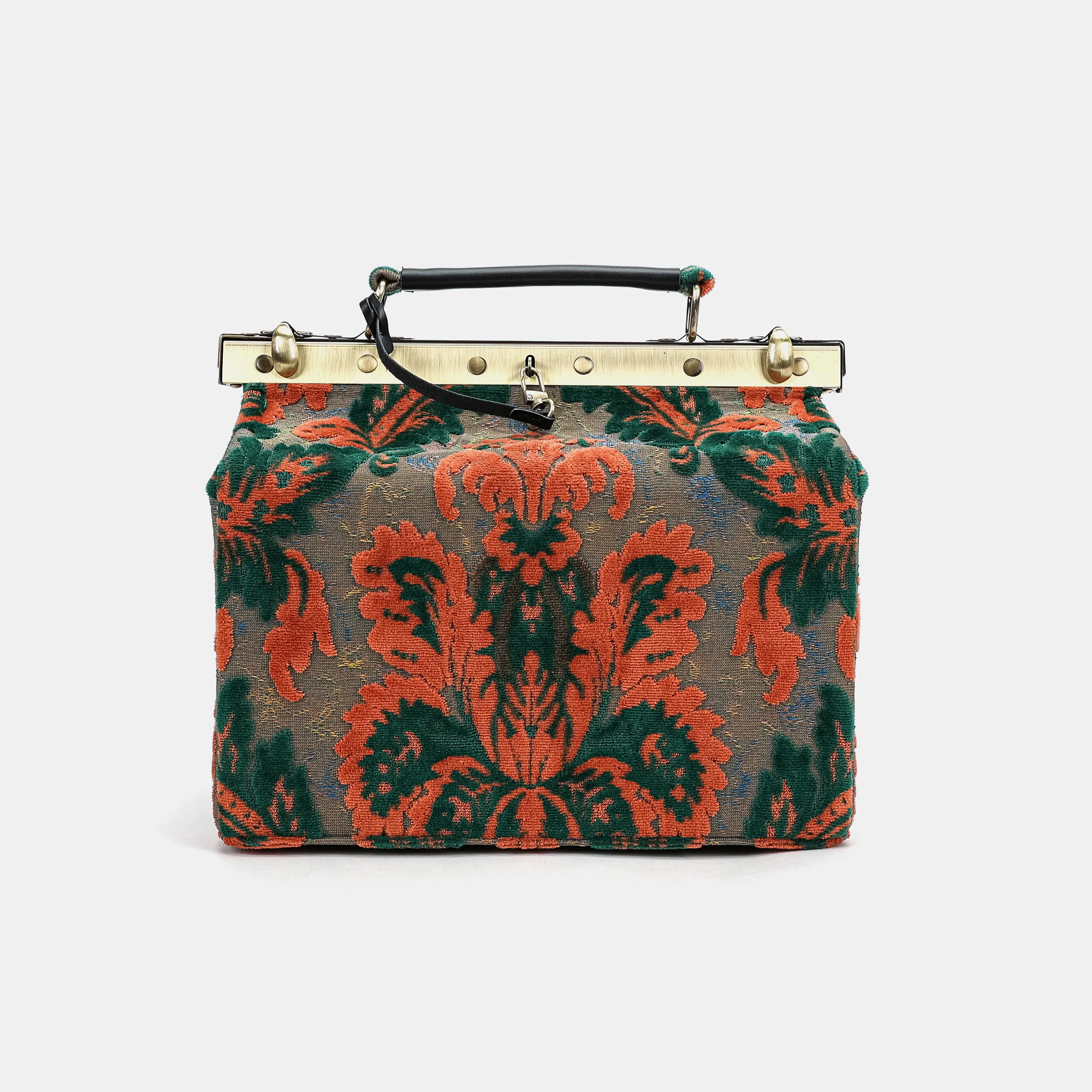 Burnout Velvet Revival Jade Vivienne Carpet Purse Gladstone Bag