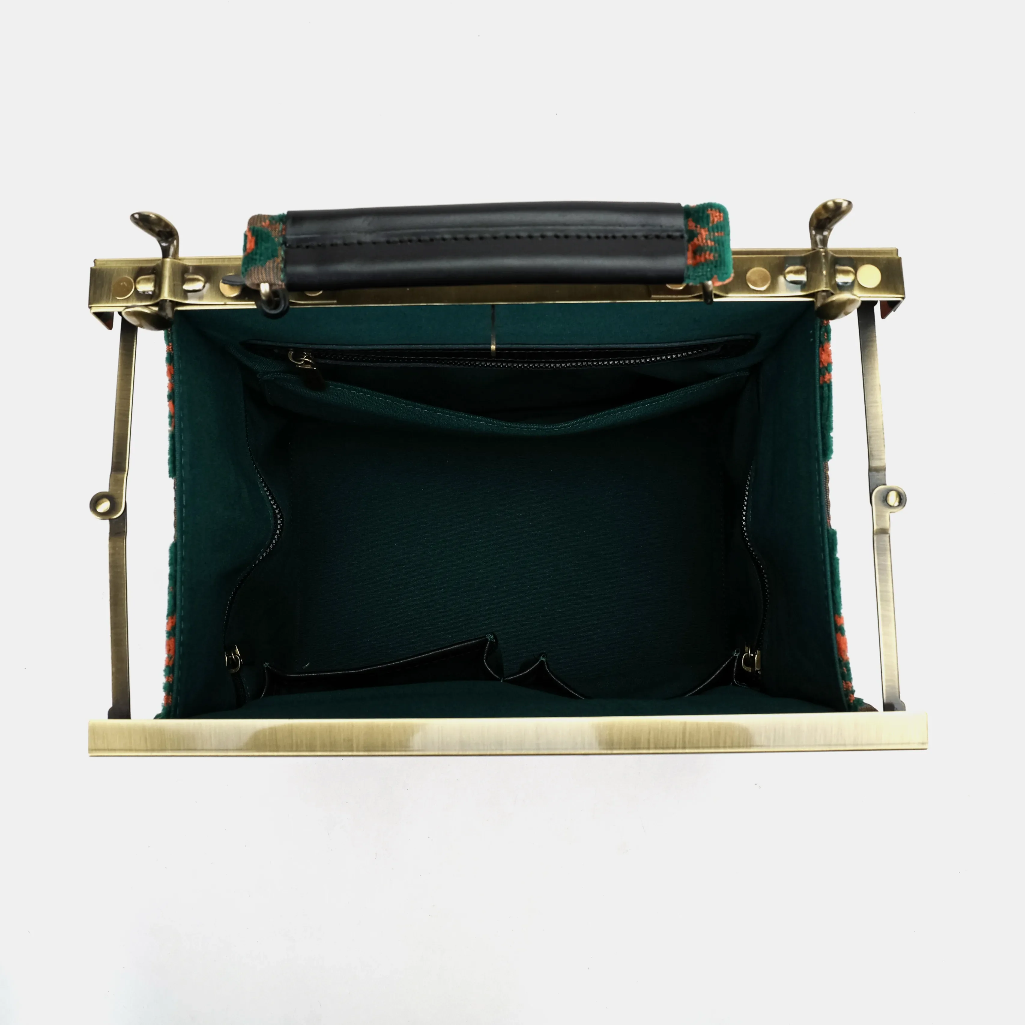 Burnout Velvet Revival Jade Vivienne Carpet Purse Gladstone Bag - Image 8