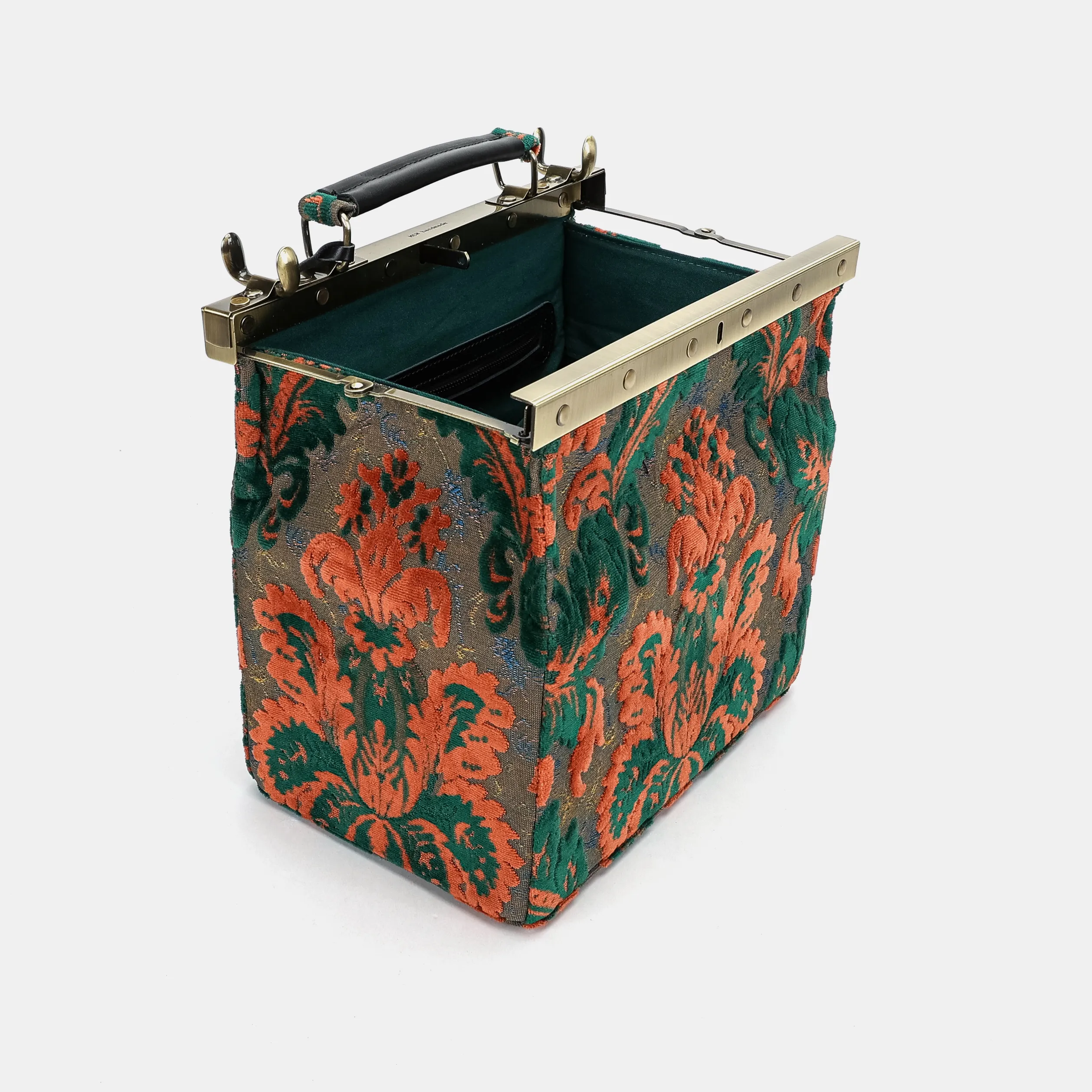 Burnout Velvet Revival Jade Vivienne Carpet Purse Gladstone Bag - Image 9
