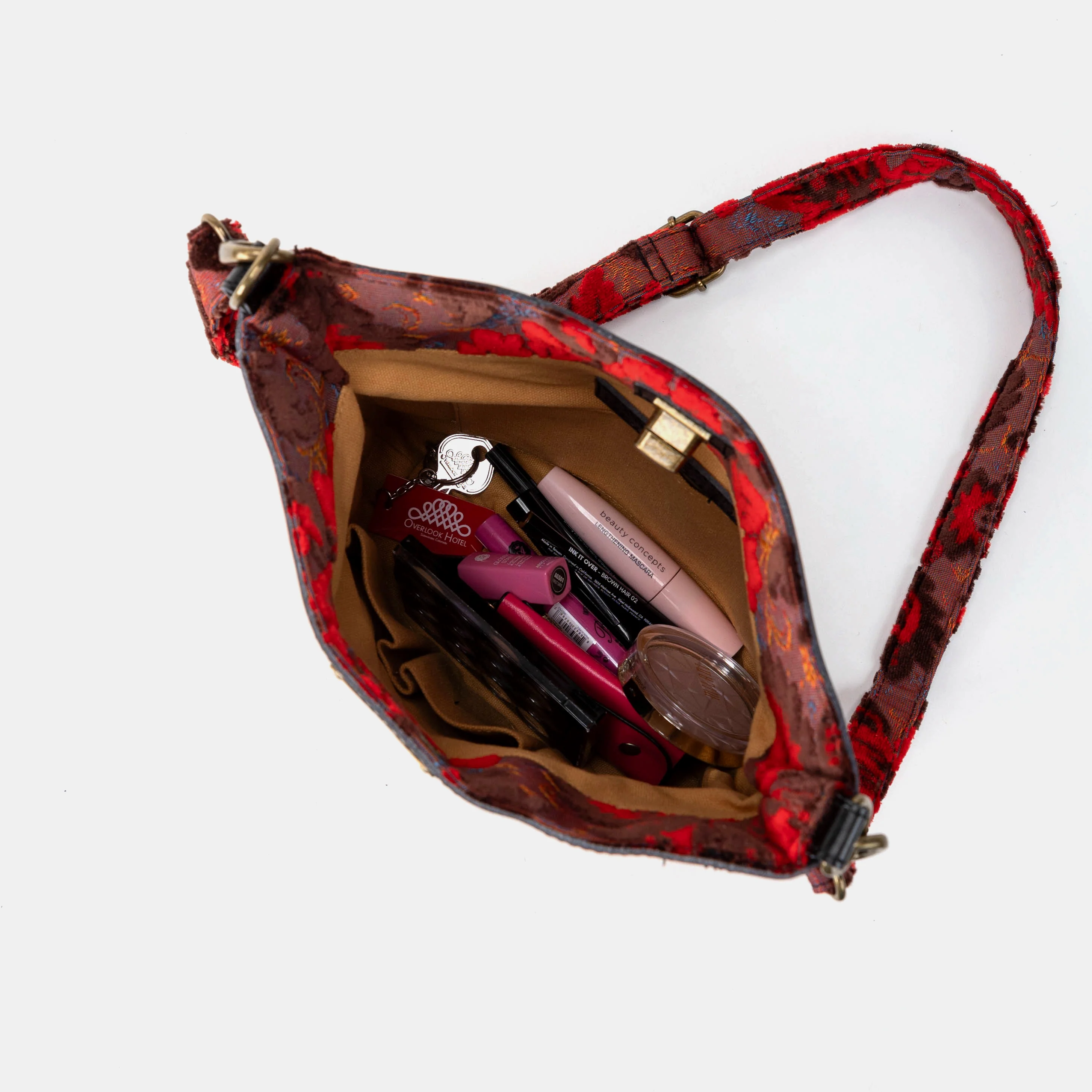Burnout Velvet Revival Scarlet Butterfly Crossbody Bag - Image 5