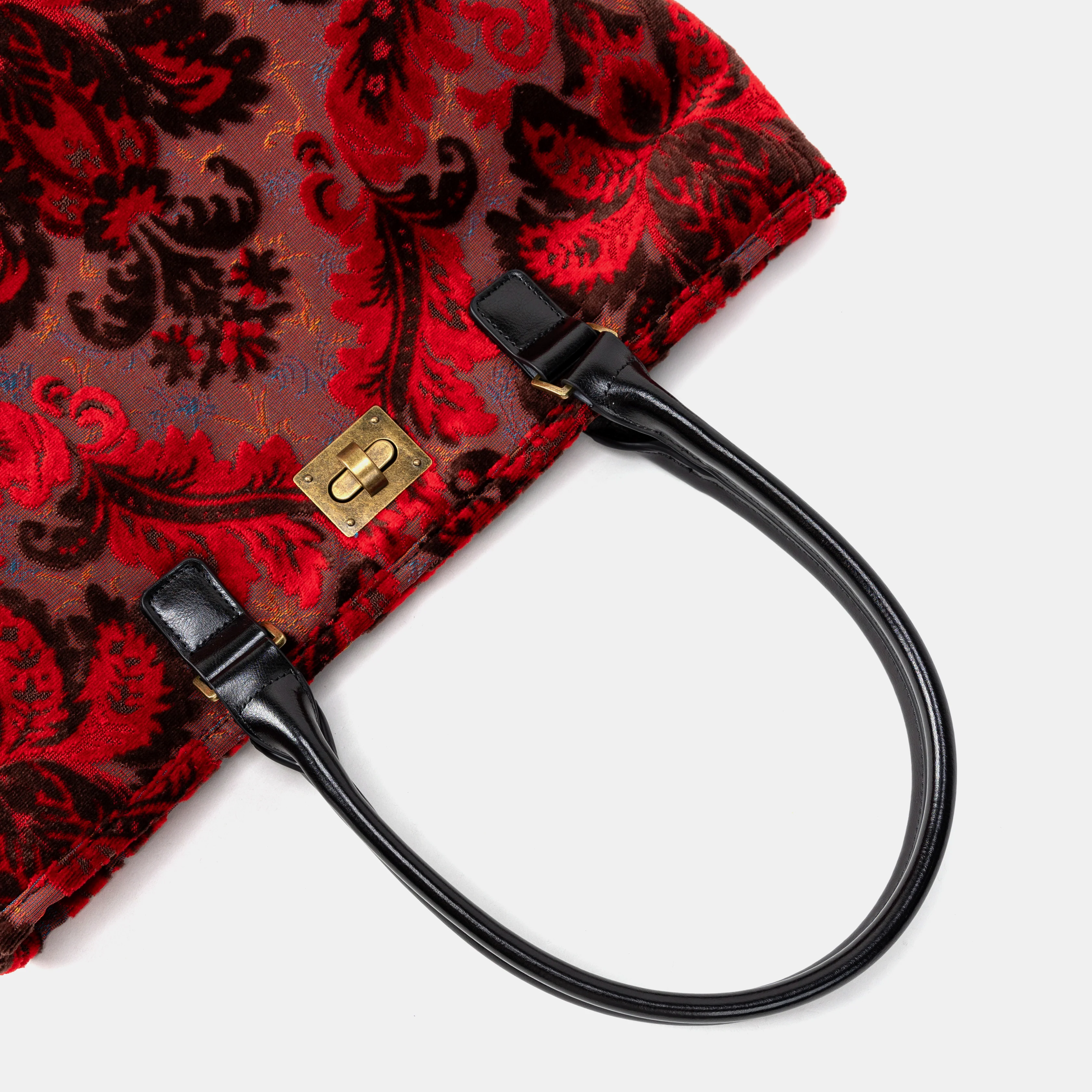 Burnout Velvet Revival Scarlet Carpet Tote Shopper - Image 6