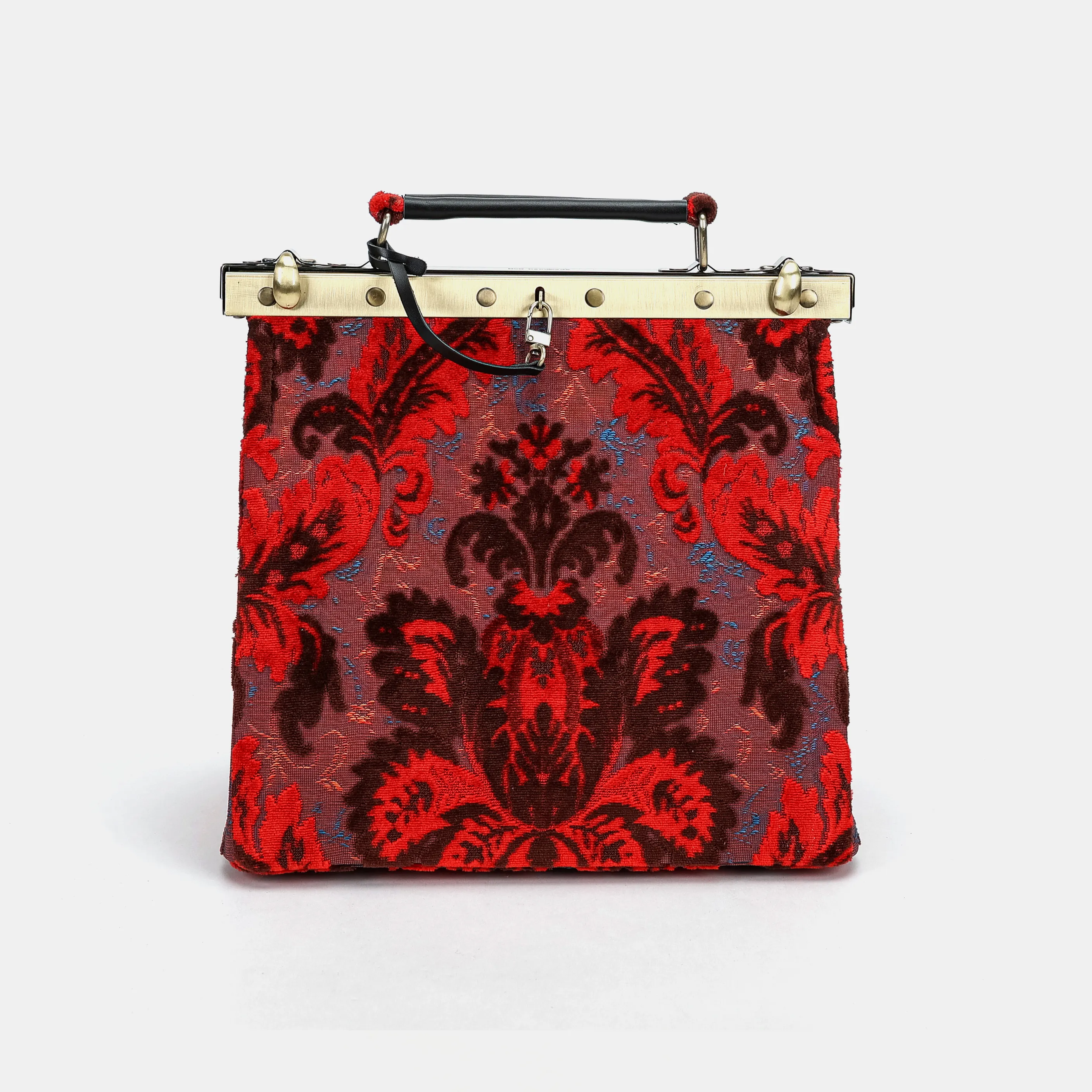 Burnout Velvet Revival Scarlet Cecile Carpet Purse Gladstone Bag