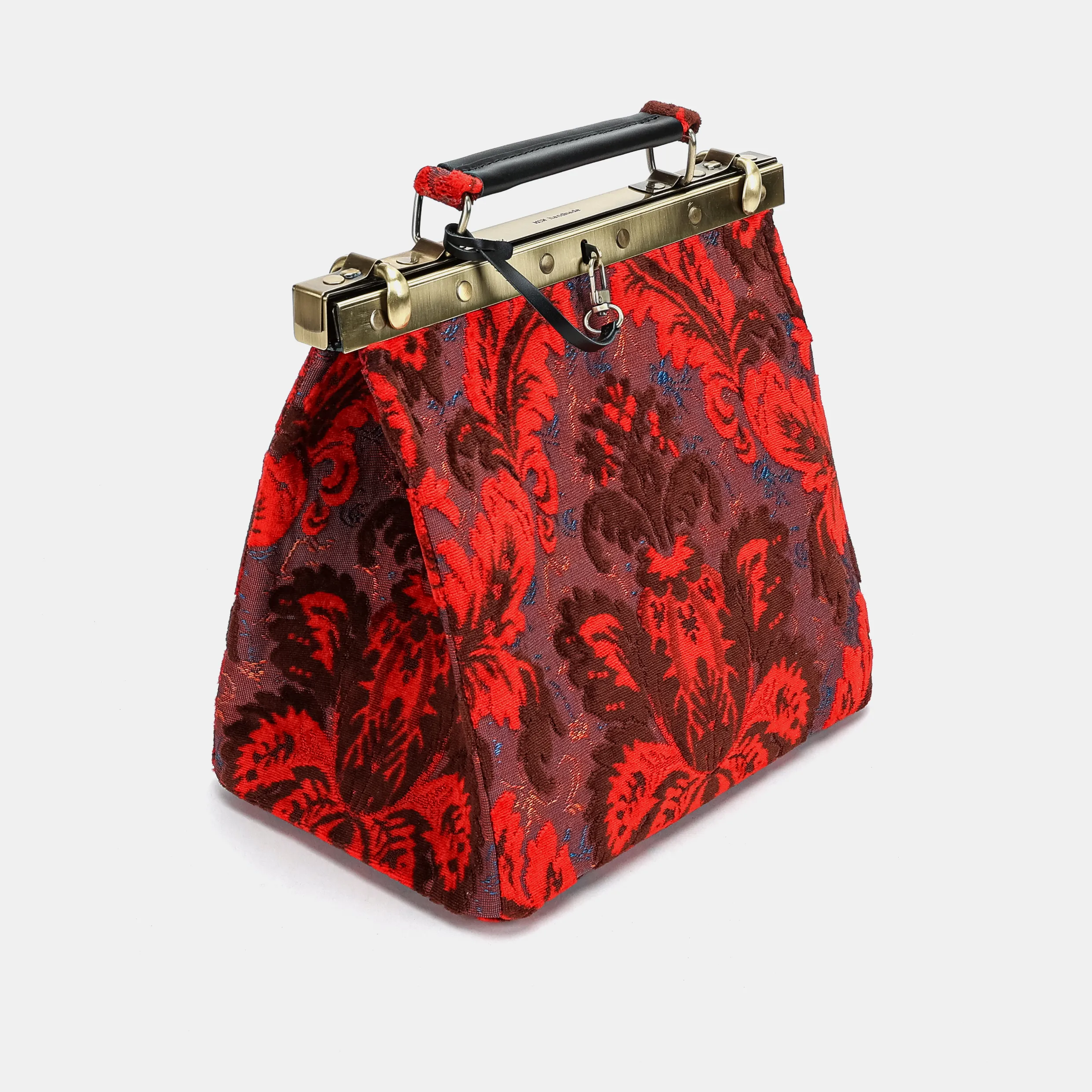 Burnout Velvet Revival Scarlet Cecile Carpet Purse Gladstone Bag - Image 4