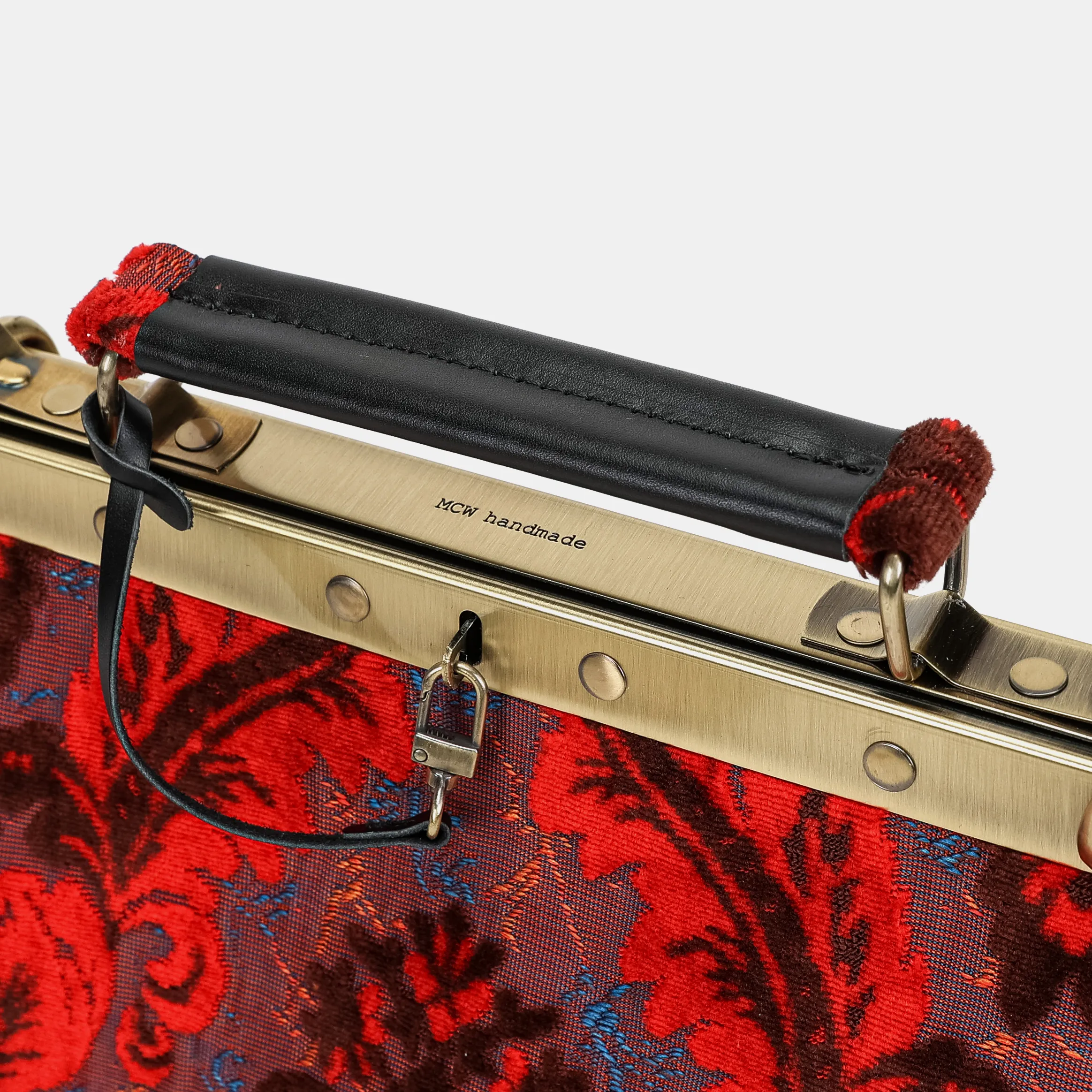 Burnout Velvet Revival Scarlet Cecile Carpet Purse Gladstone Bag - Image 7