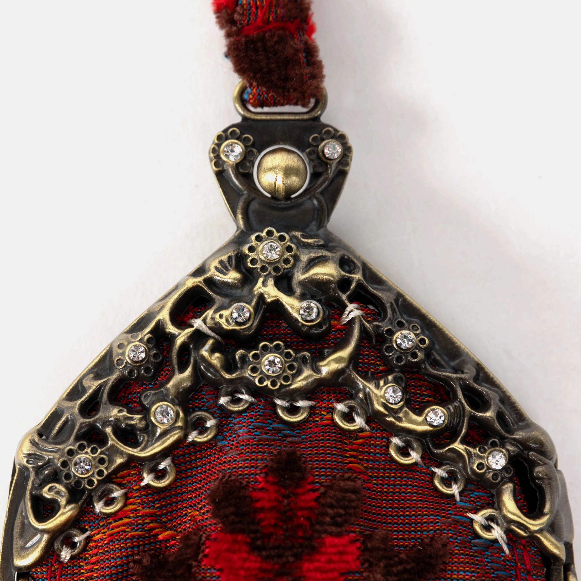 Burnout Velvet Revival Scarlet Chatelaine Purse Wristlet Bag - Image 3