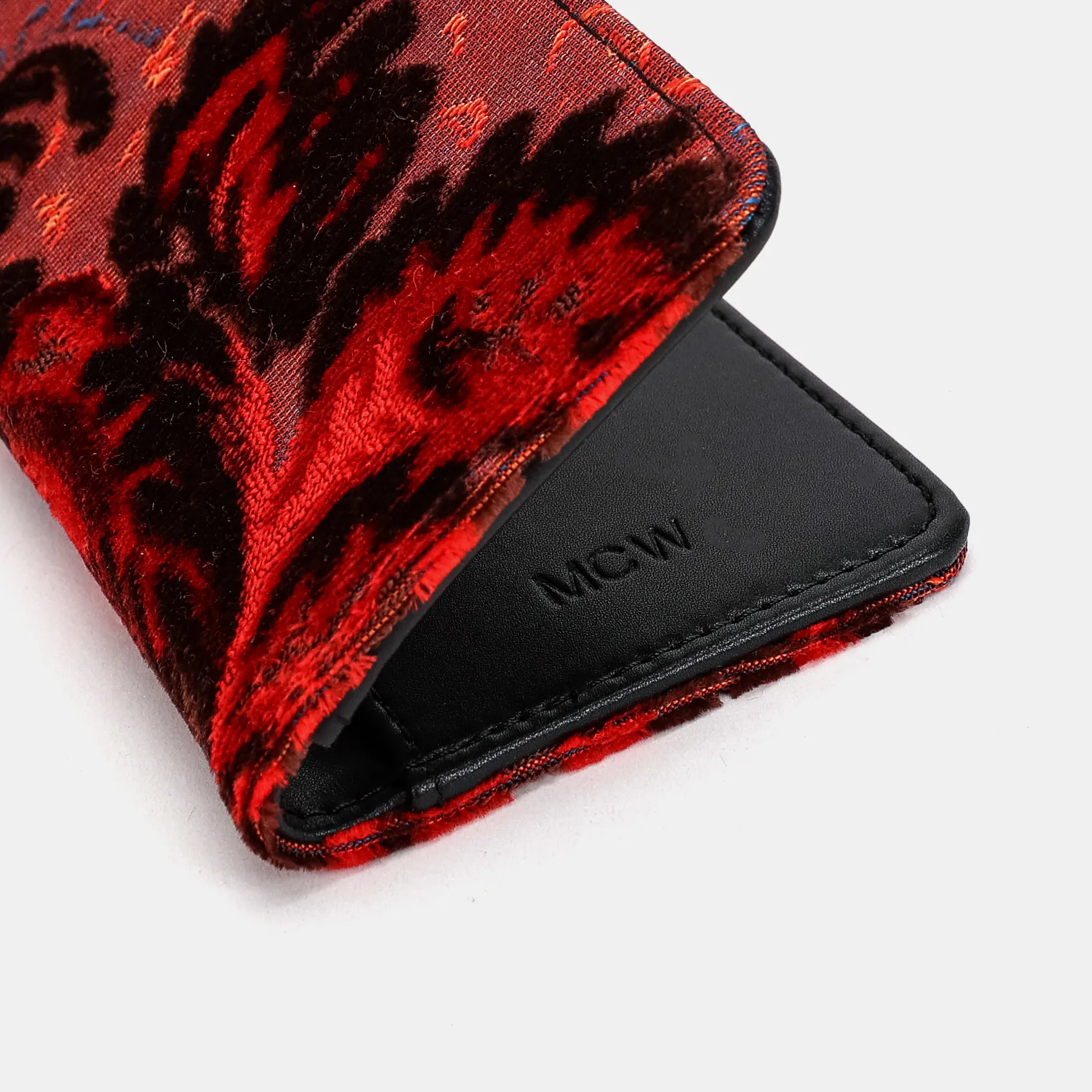 Burnout Velvet Revival Scarlet Checkbook Cover - Image 4