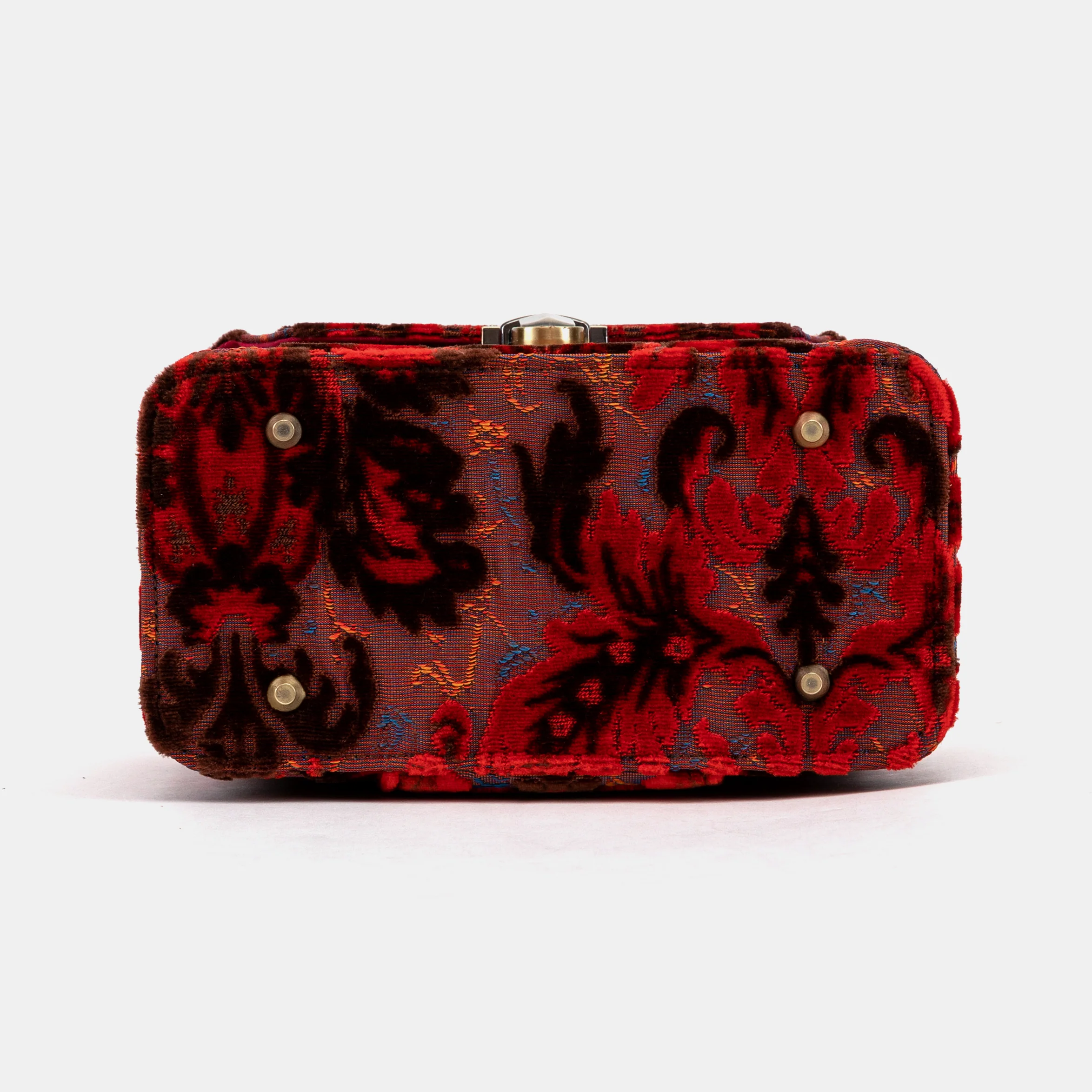 Burnout Velvet Revival Scarlet Clara Medium Train Case Purse - Image 7