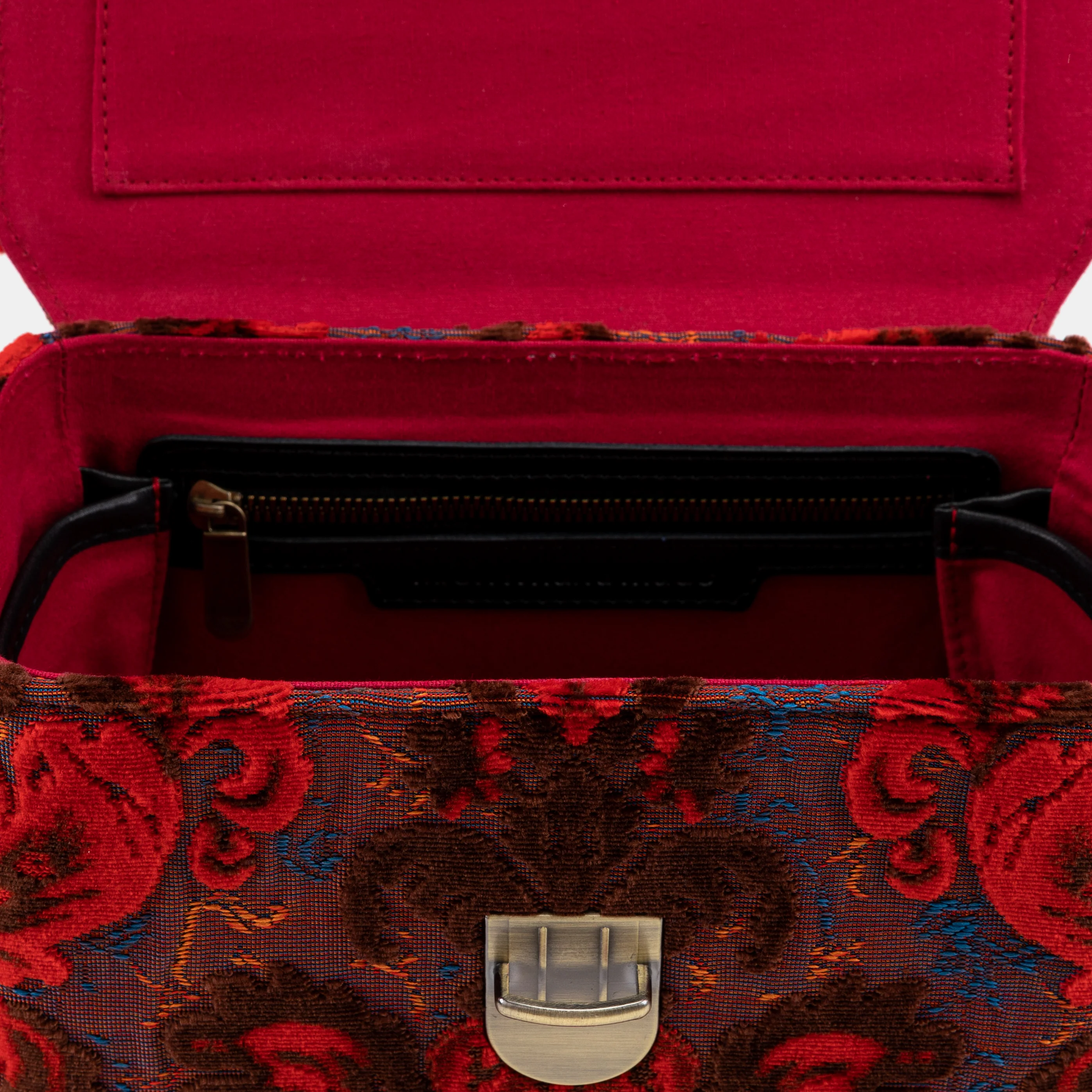 Burnout Velvet Revival Scarlet Clara Medium Train Case Purse - Image 8