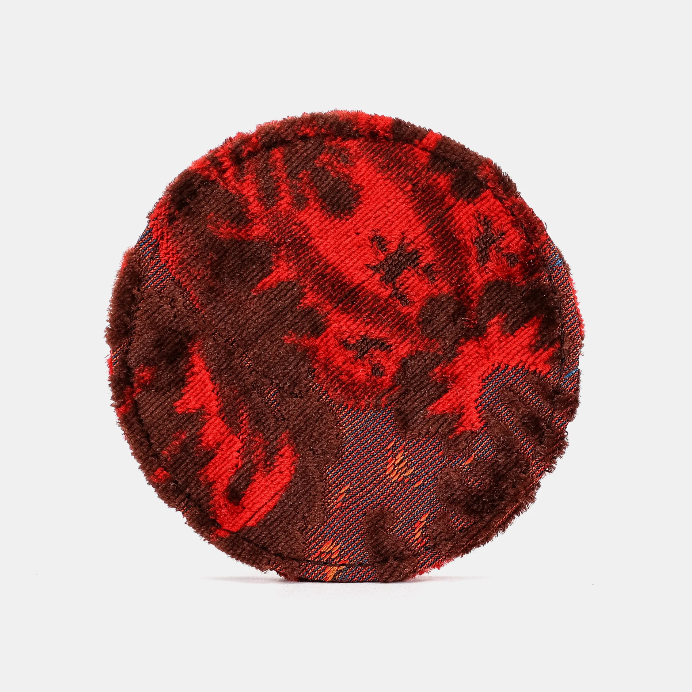 Burnout Velvet Revival Scarlet Round Coaster Set with Holder - Image 3