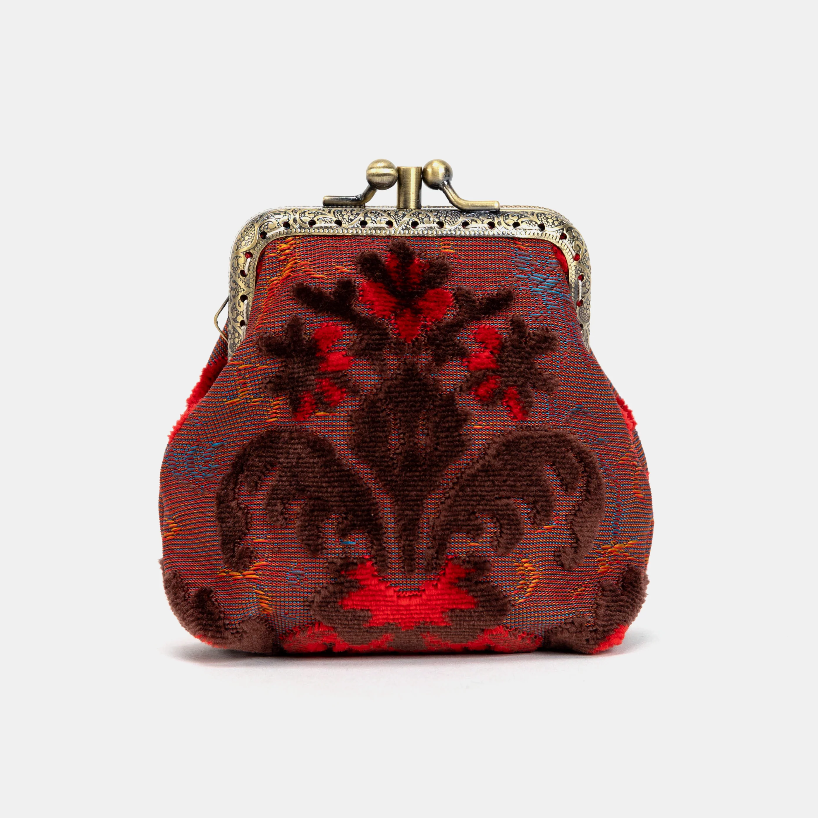 Burnout Velvet Revival Scarlet Double Kiss Clasp Coin Purse - Image 2