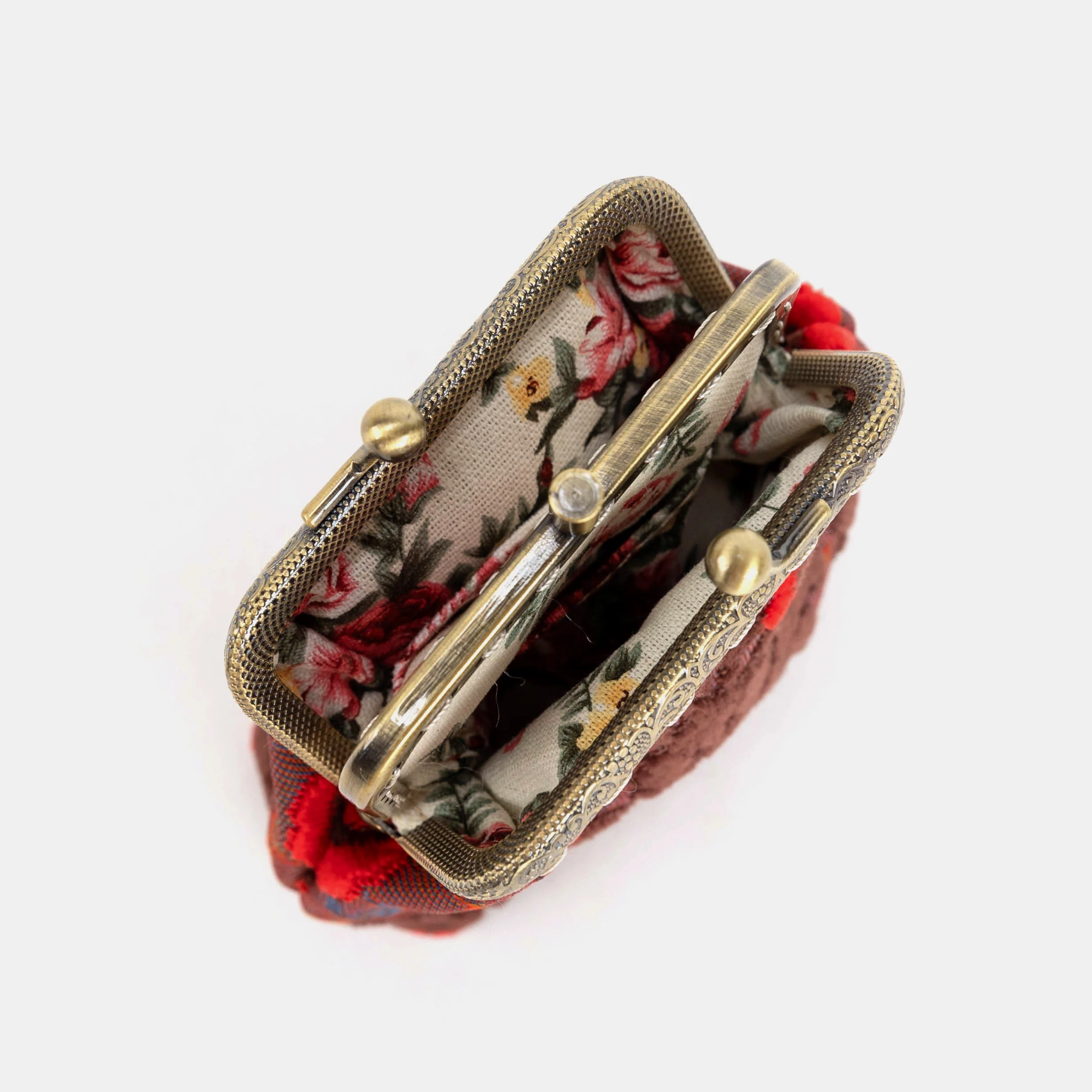 Burnout Velvet Revival Scarlet Double Kiss Clasp Coin Purse - Image 5