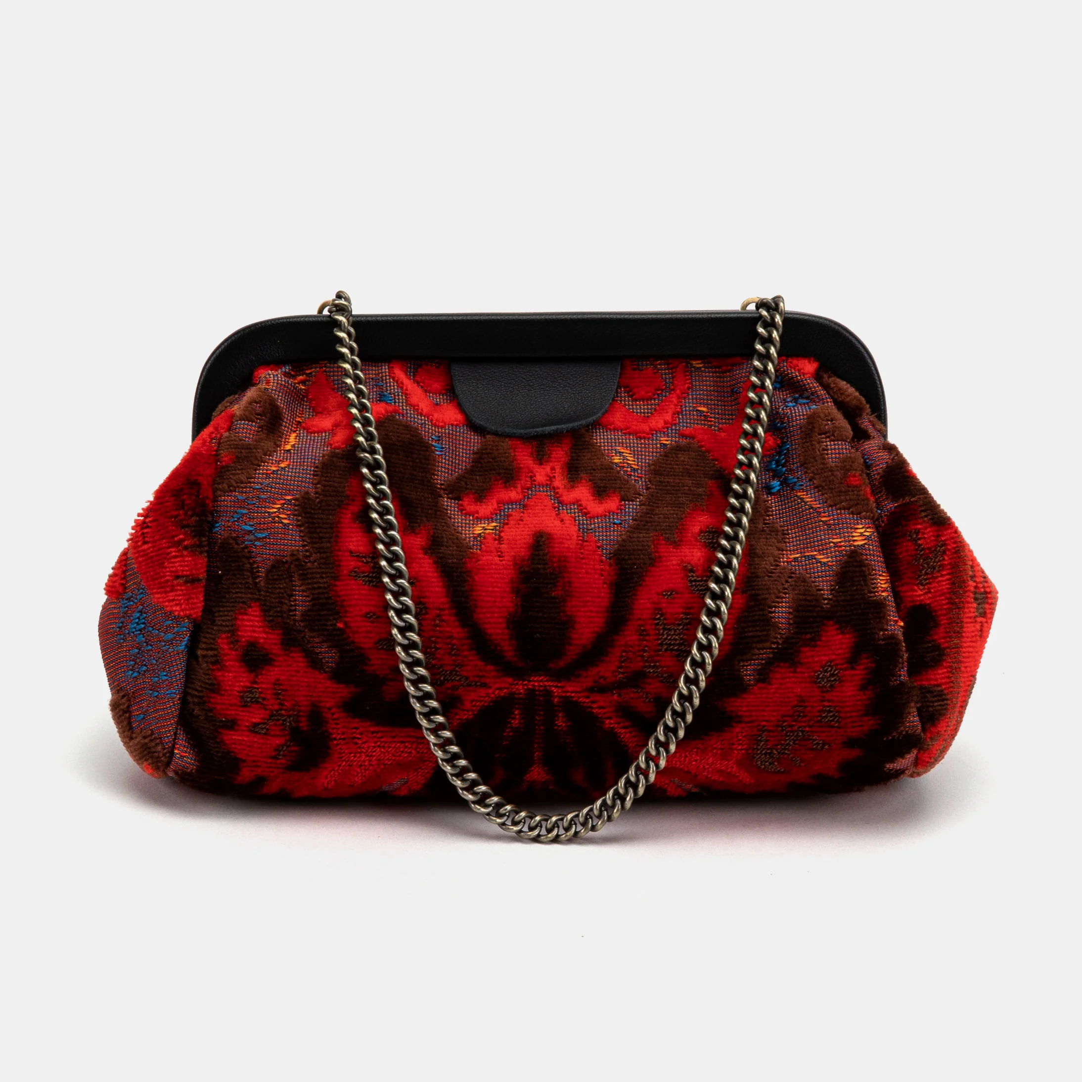 Burnout Velvet Revival Scarlet Evening Bag Clutch