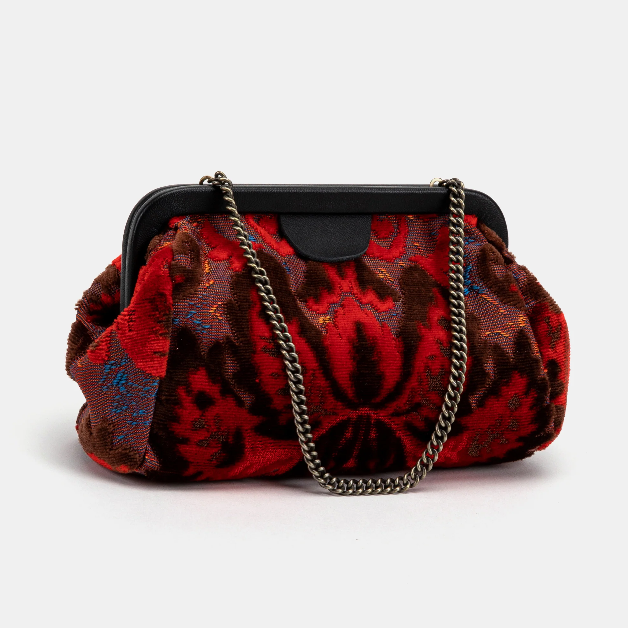 Burnout Velvet Revival Scarlet Evening Bag Clutch - Image 2