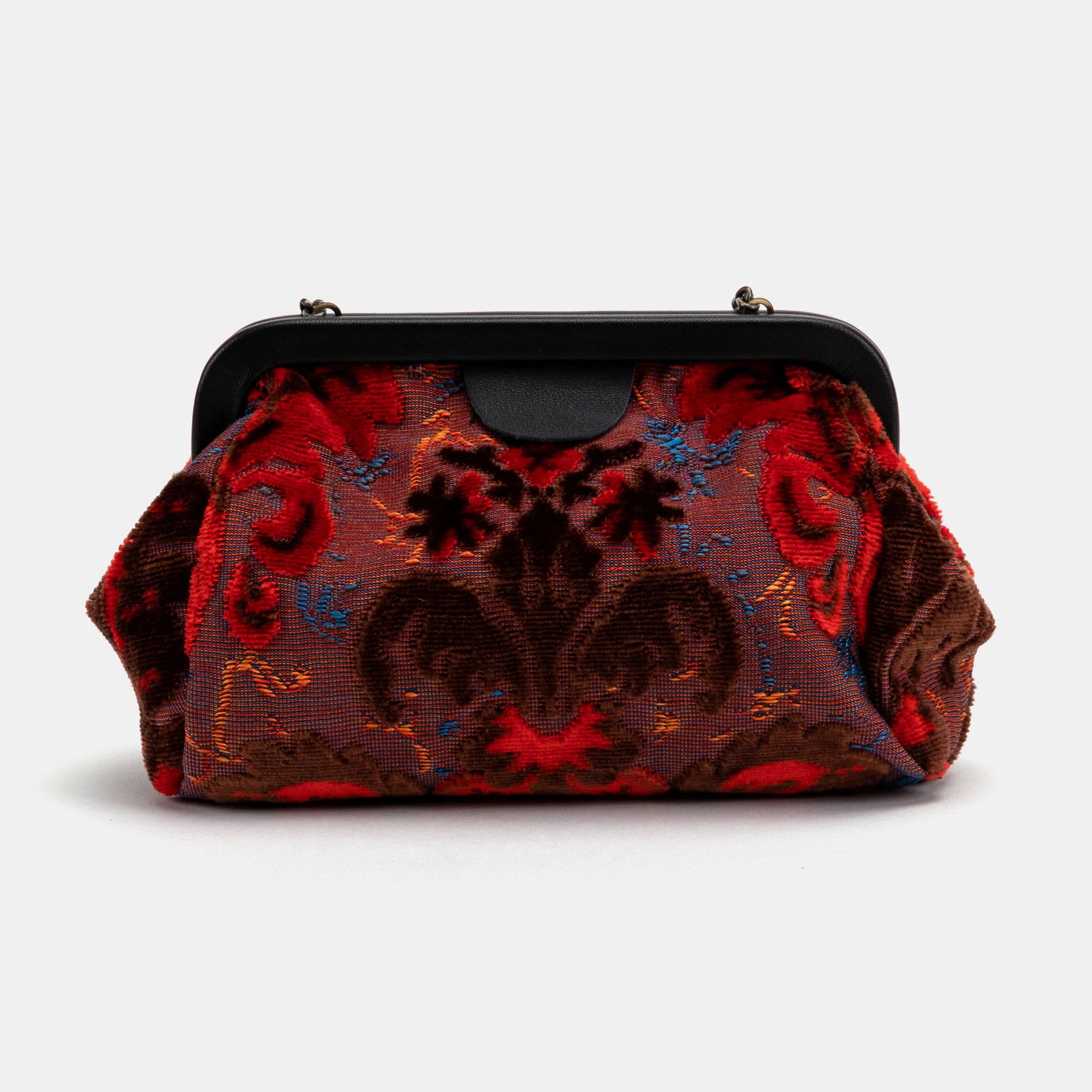 Burnout Velvet Revival Scarlet Evening Bag Clutch - Image 3