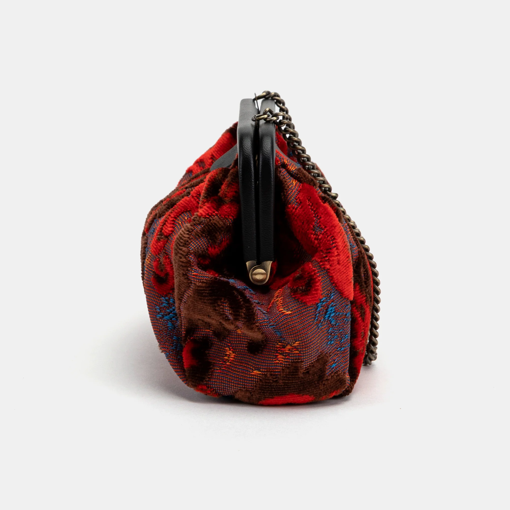 Burnout Velvet Revival Scarlet Evening Bag Clutch - Image 4