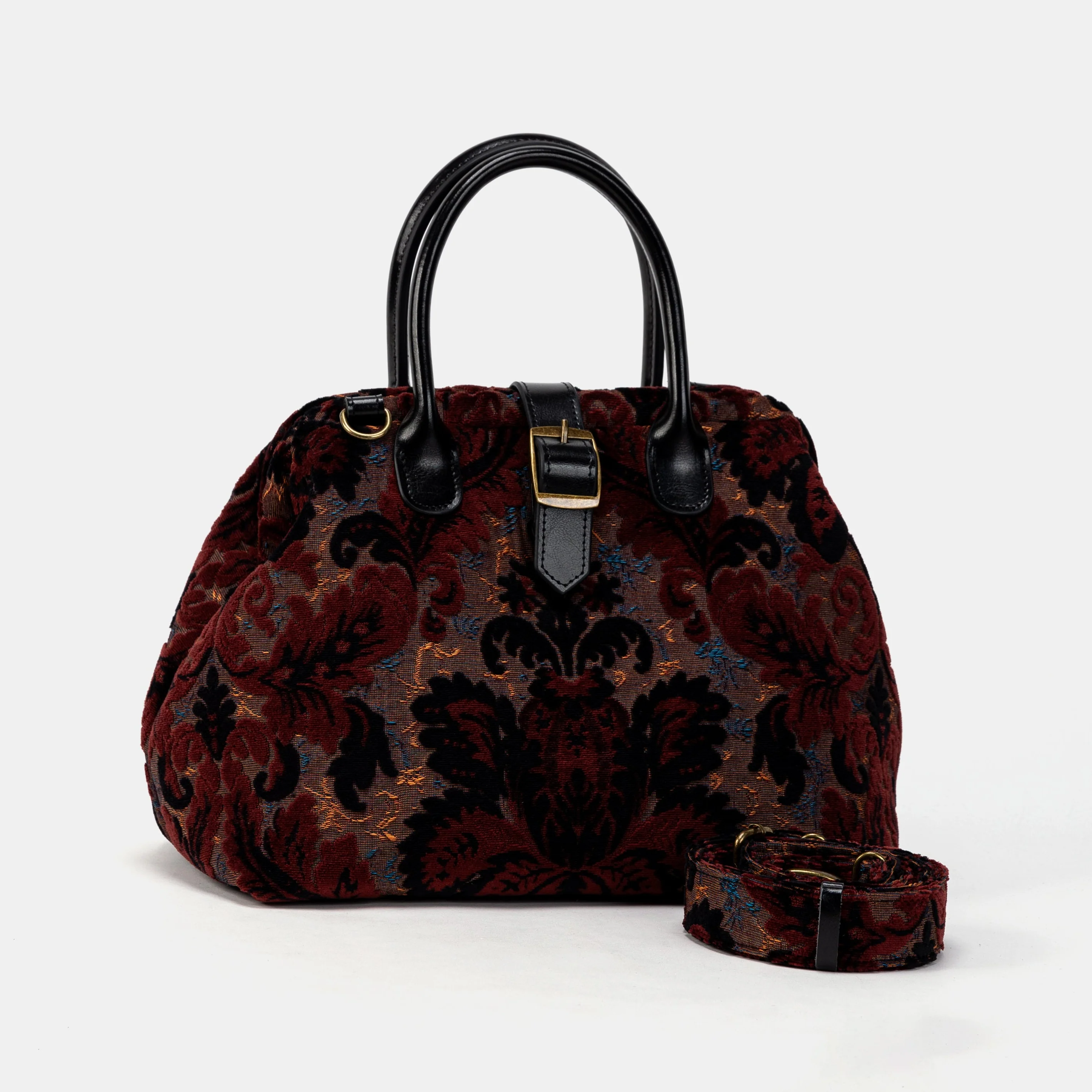 Burnout Velvet Revival Sephia Carpet Handbag Purse - Image 2