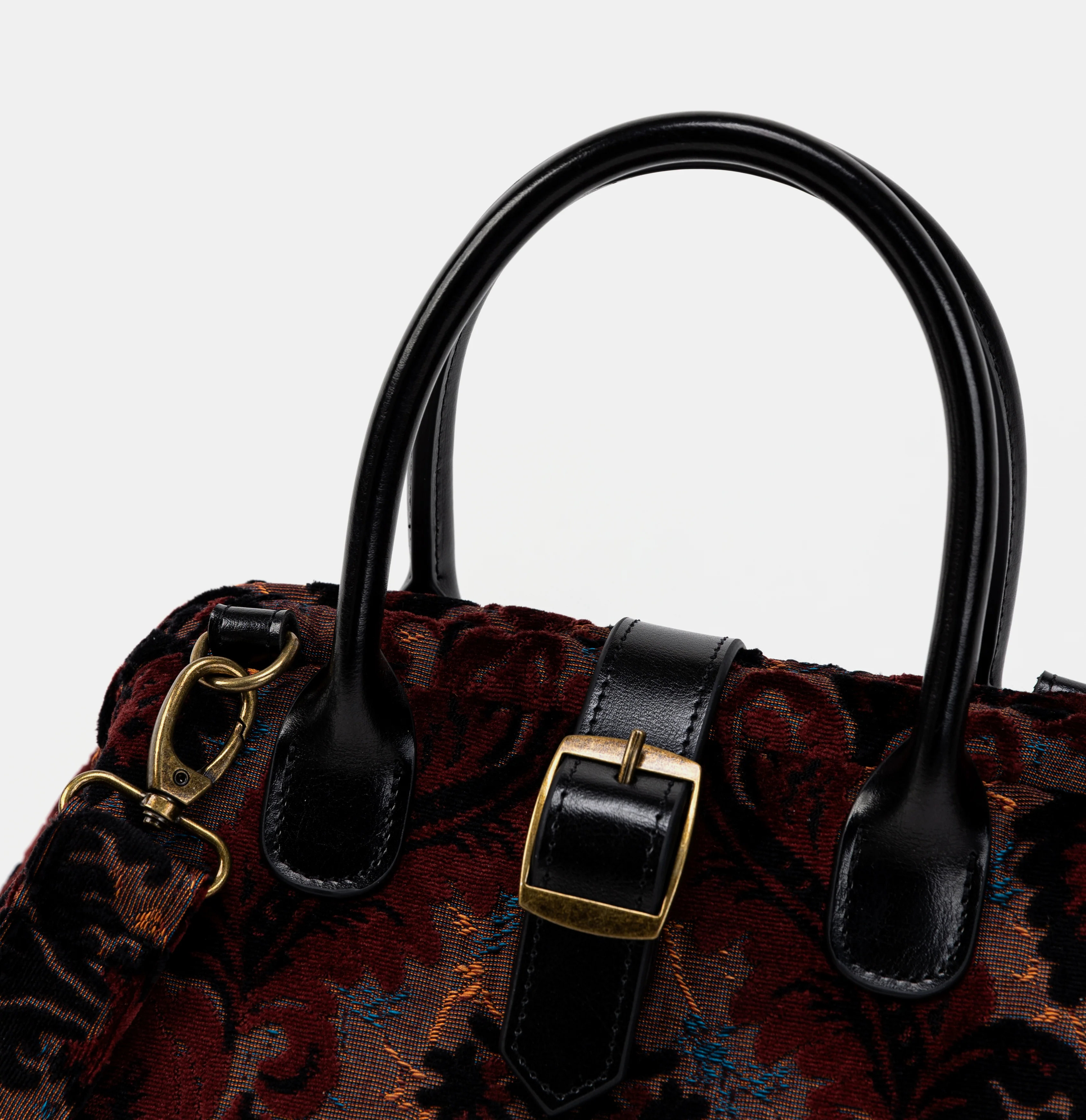 Burnout Velvet Revival Sephia Carpet Handbag Purse - Image 3