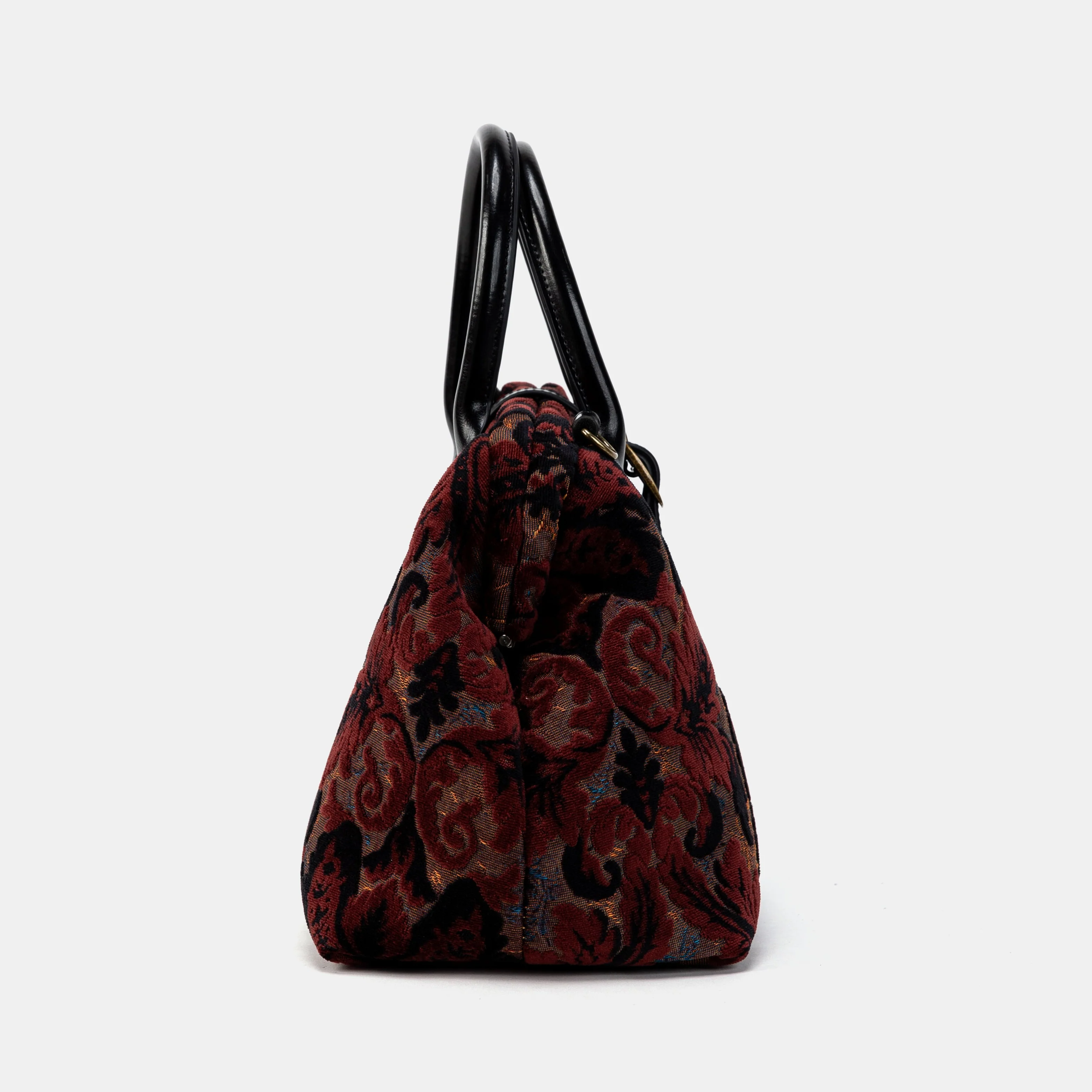 Burnout Velvet Revival Sephia Carpet Handbag Purse - Image 4