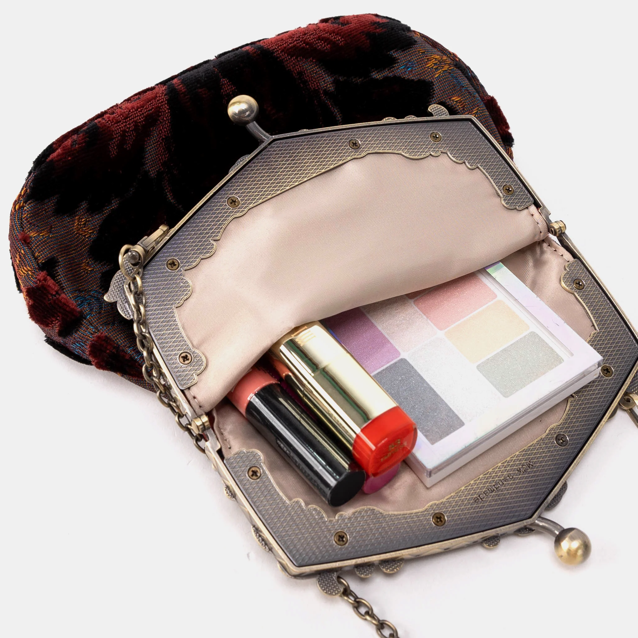Burnout Velvet Revival Sephia Chatelaine Purse Large - Image 4