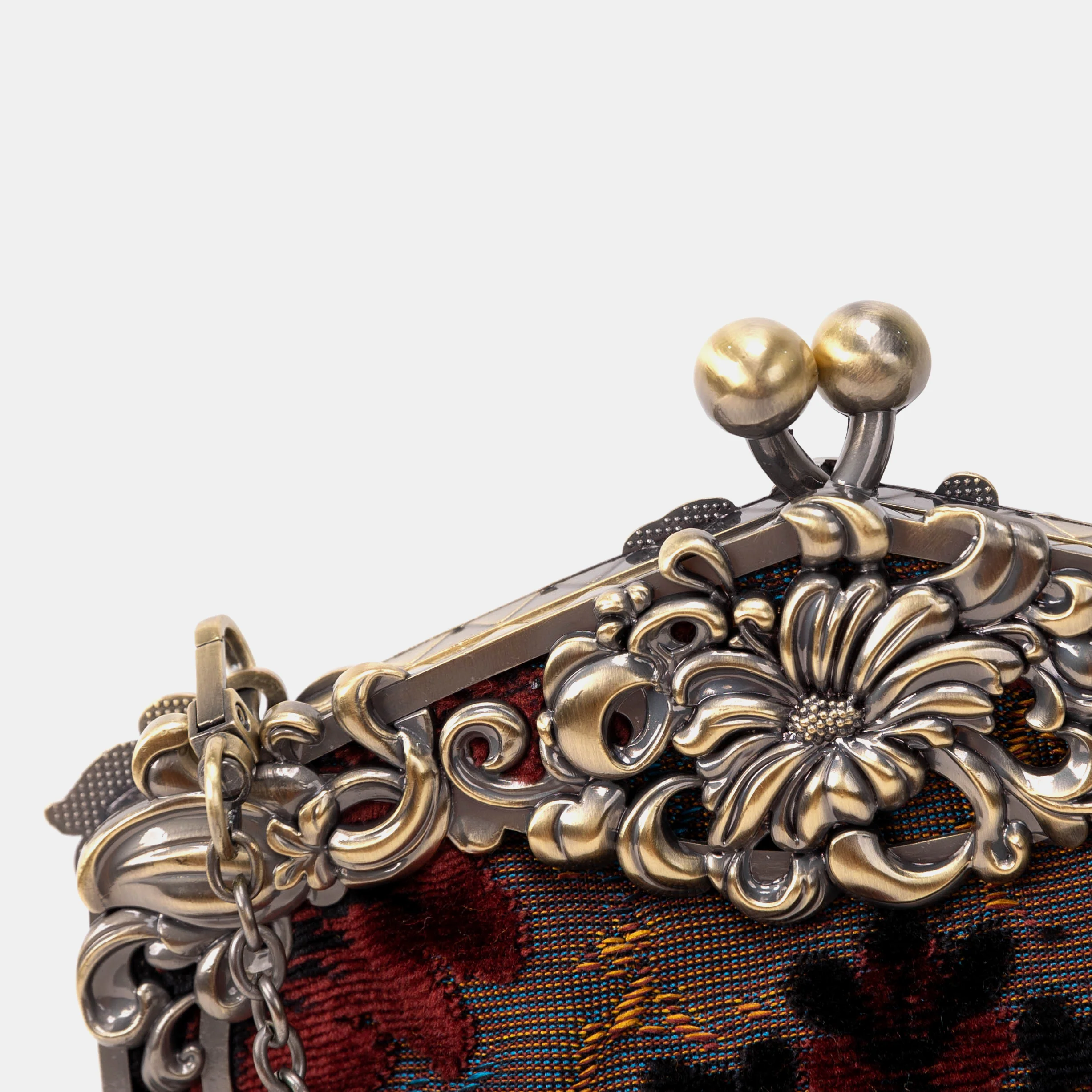 Burnout Velvet Revival Sephia Chatelaine Purse Large - Image 5