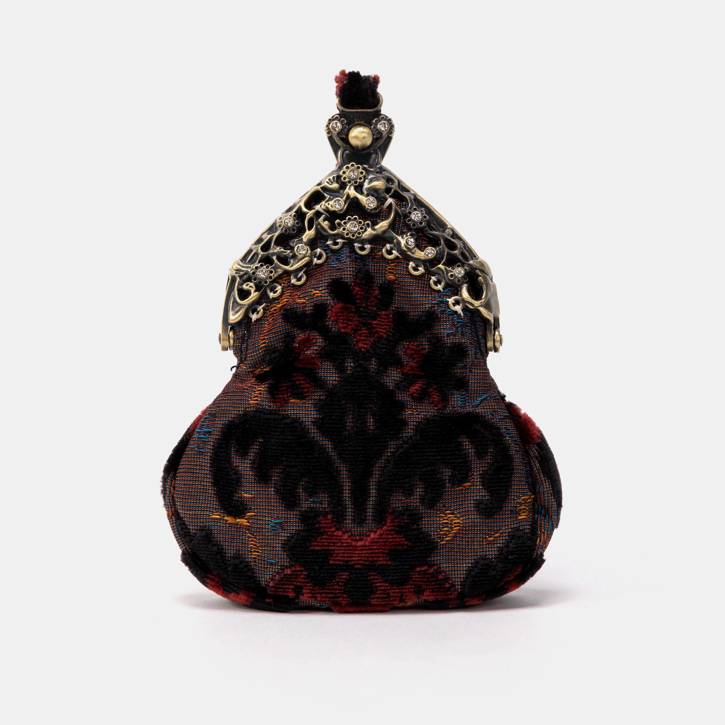 Burnout Velvet Revival Sephia Chatelaine Purse Wristlet Bag - Image 4