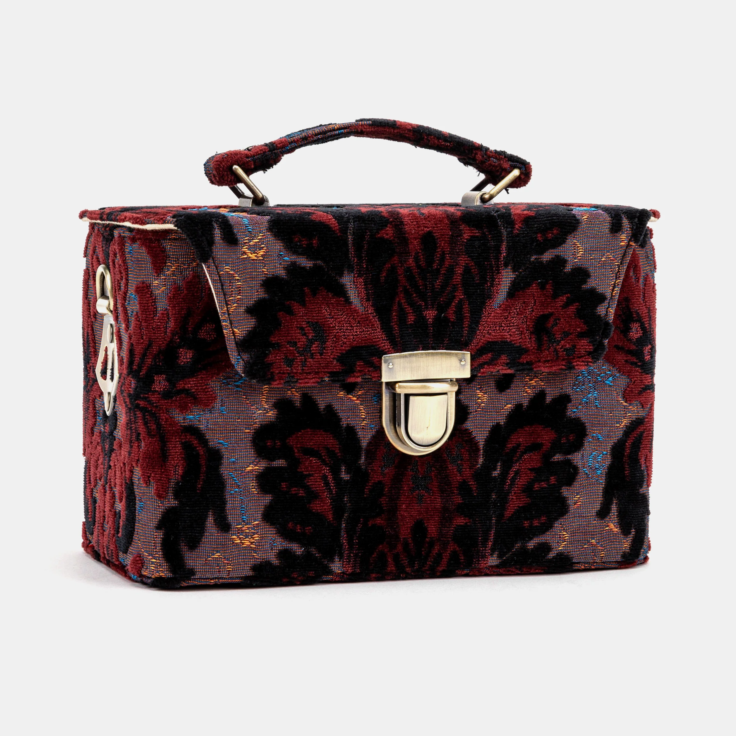 Burnout Velvet Revival Sephia Clara Medium Train Case Purse - Image 3