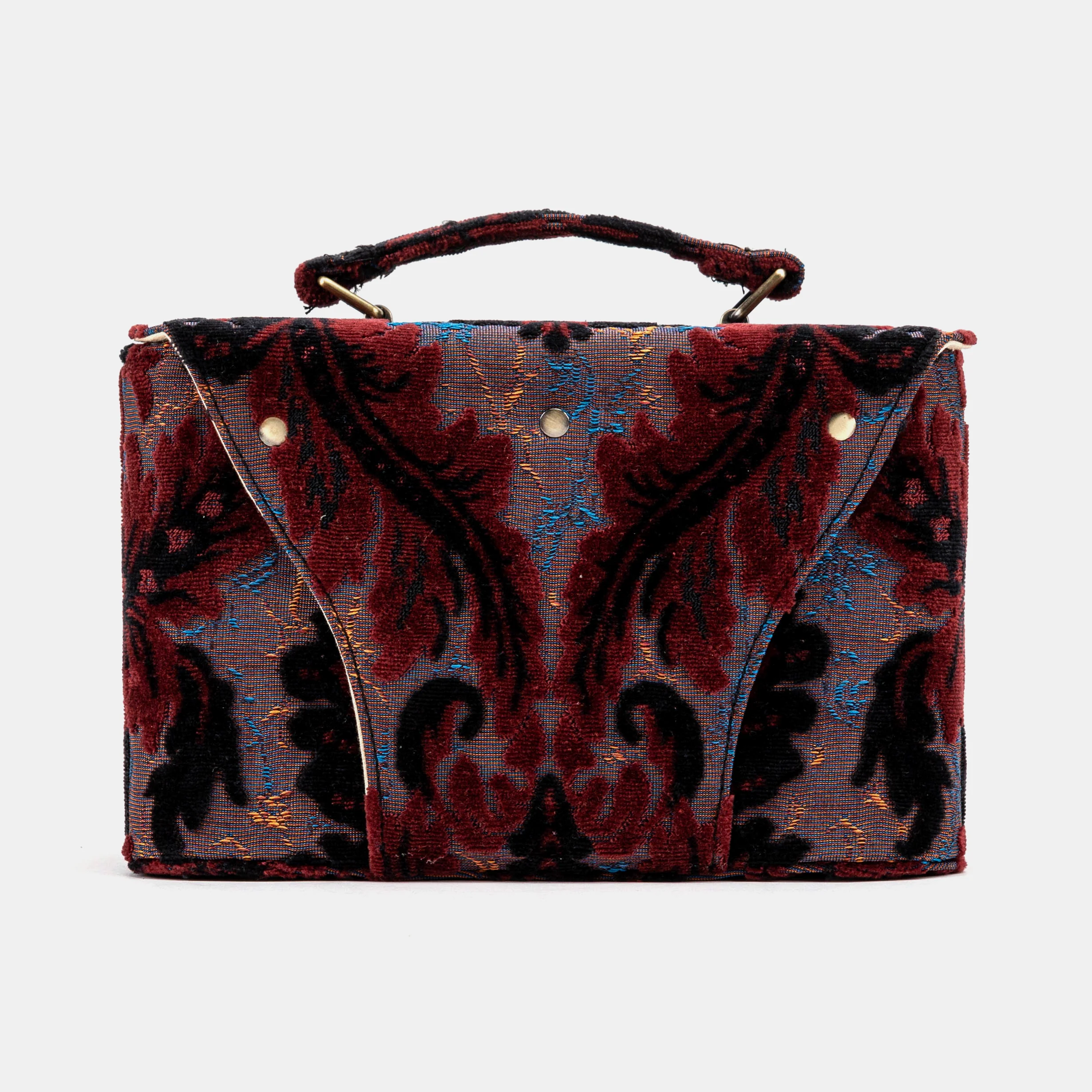 Burnout Velvet Revival Sephia Clara Medium Train Case Purse - Image 5