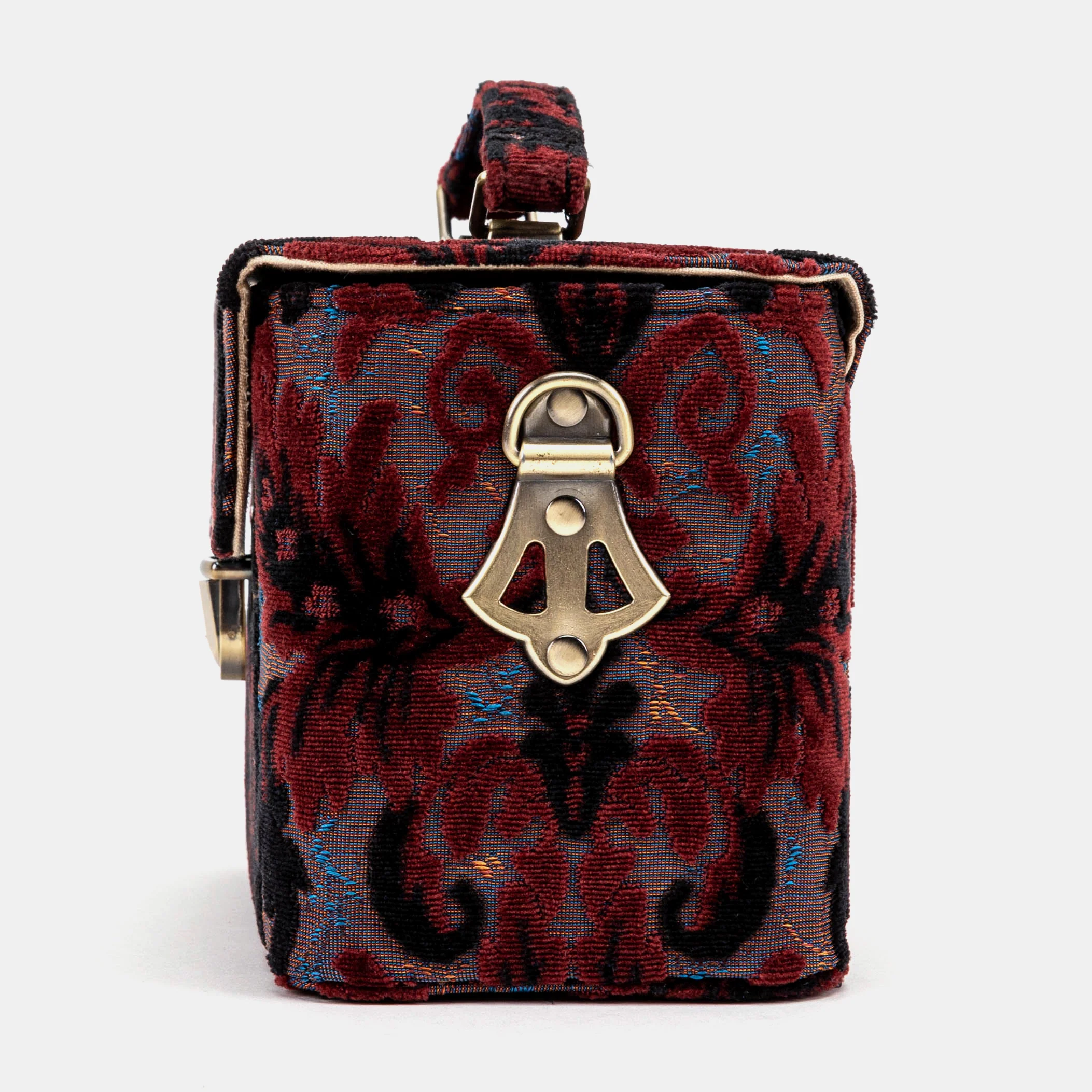 Burnout Velvet Revival Sephia Clara Medium Train Case Purse - Image 6