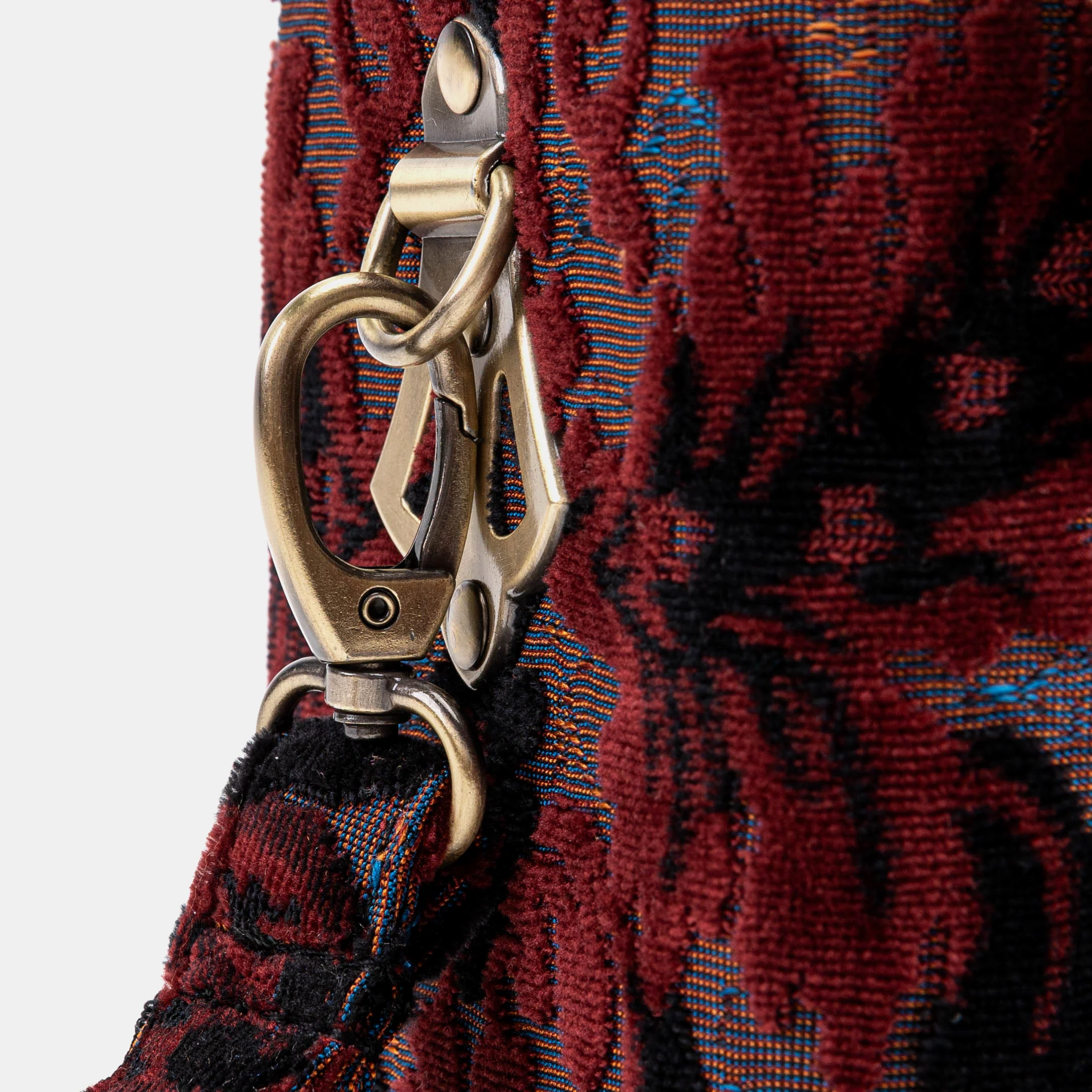 Burnout Velvet Revival Sephia Clara Medium Train Case Purse - Image 9