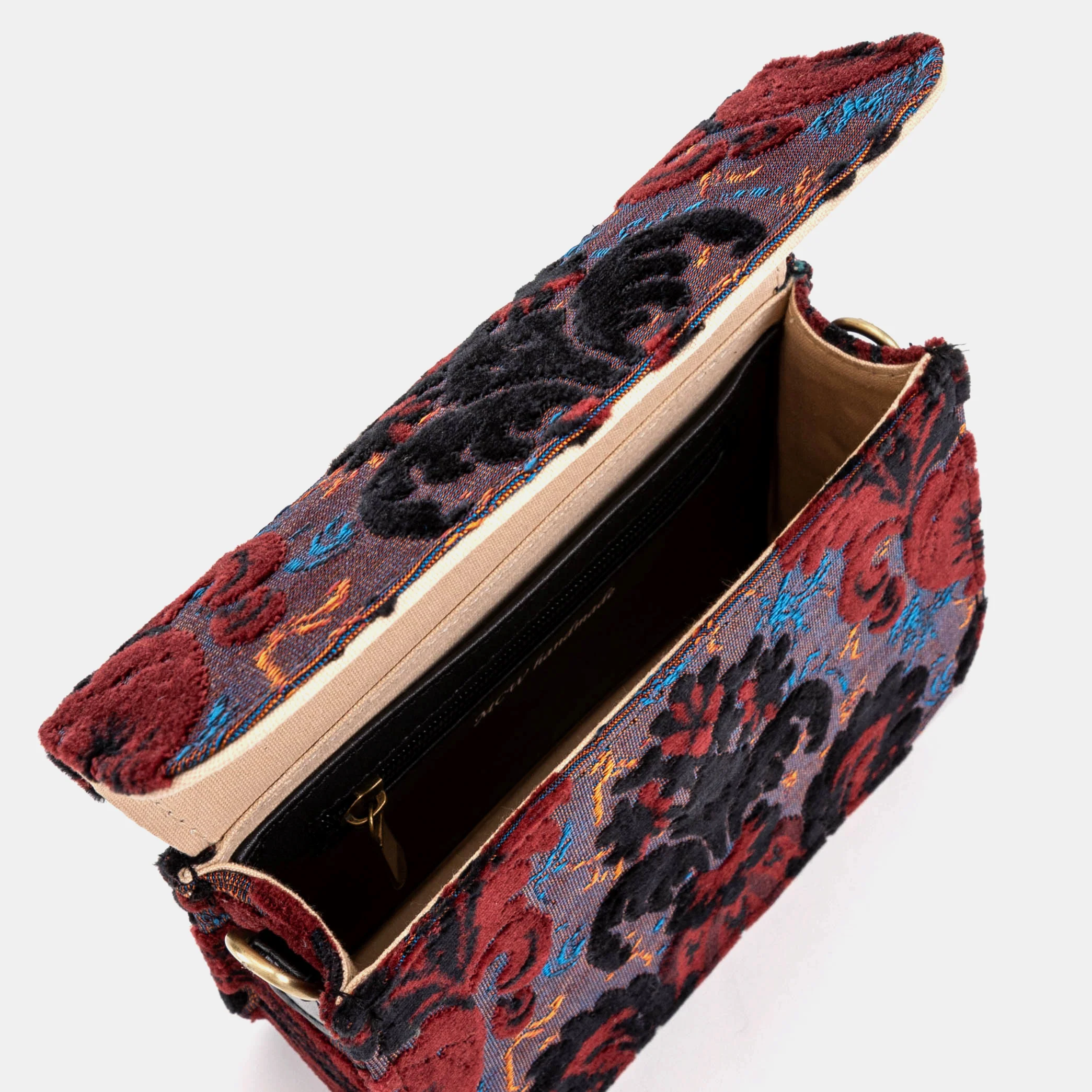 Burnout Velvet Revival Sephia Flap Crossbody Bag - Image 6