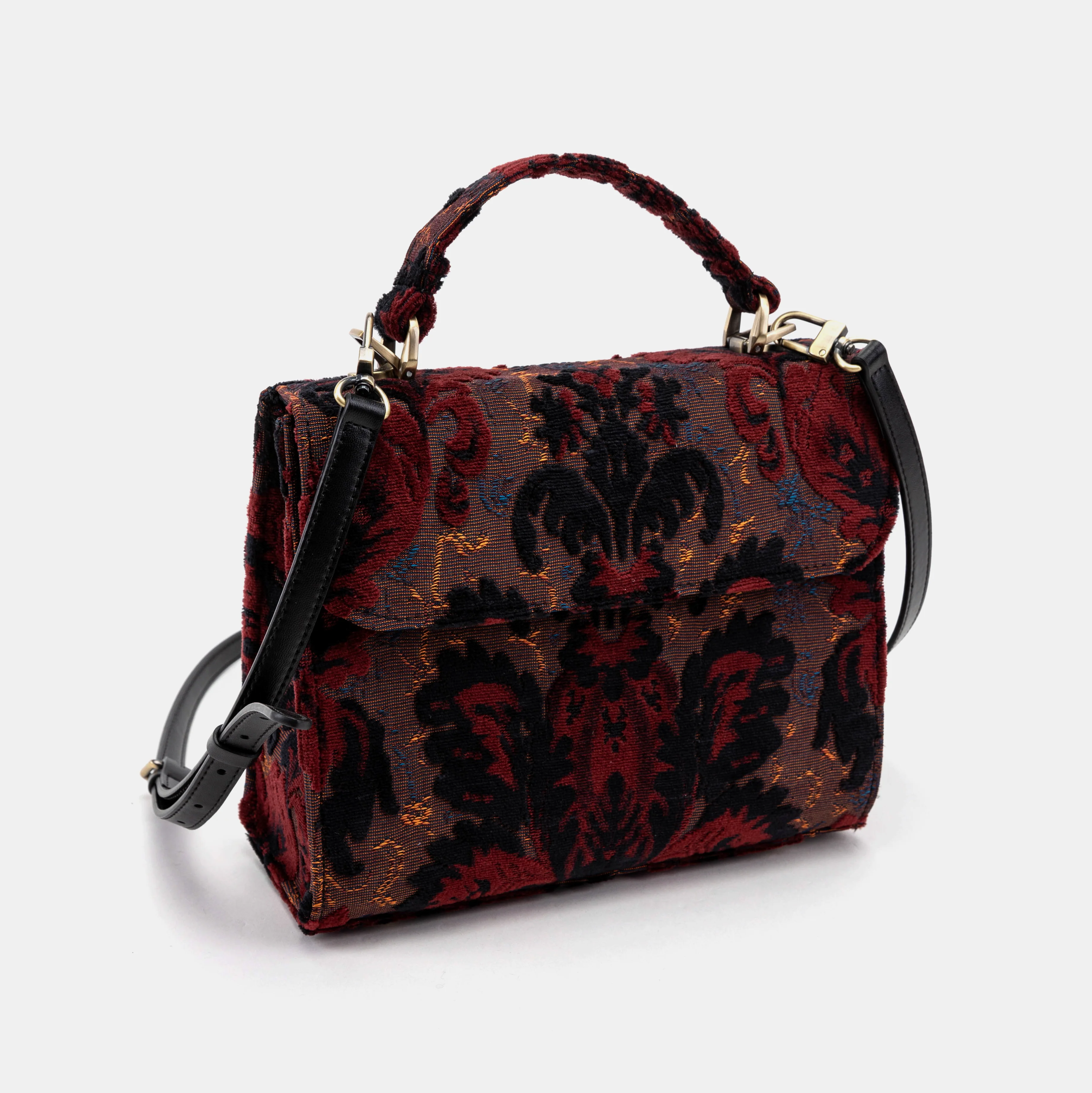 Burnout Velvet Revival Sephia Flap Satchel - Image 3