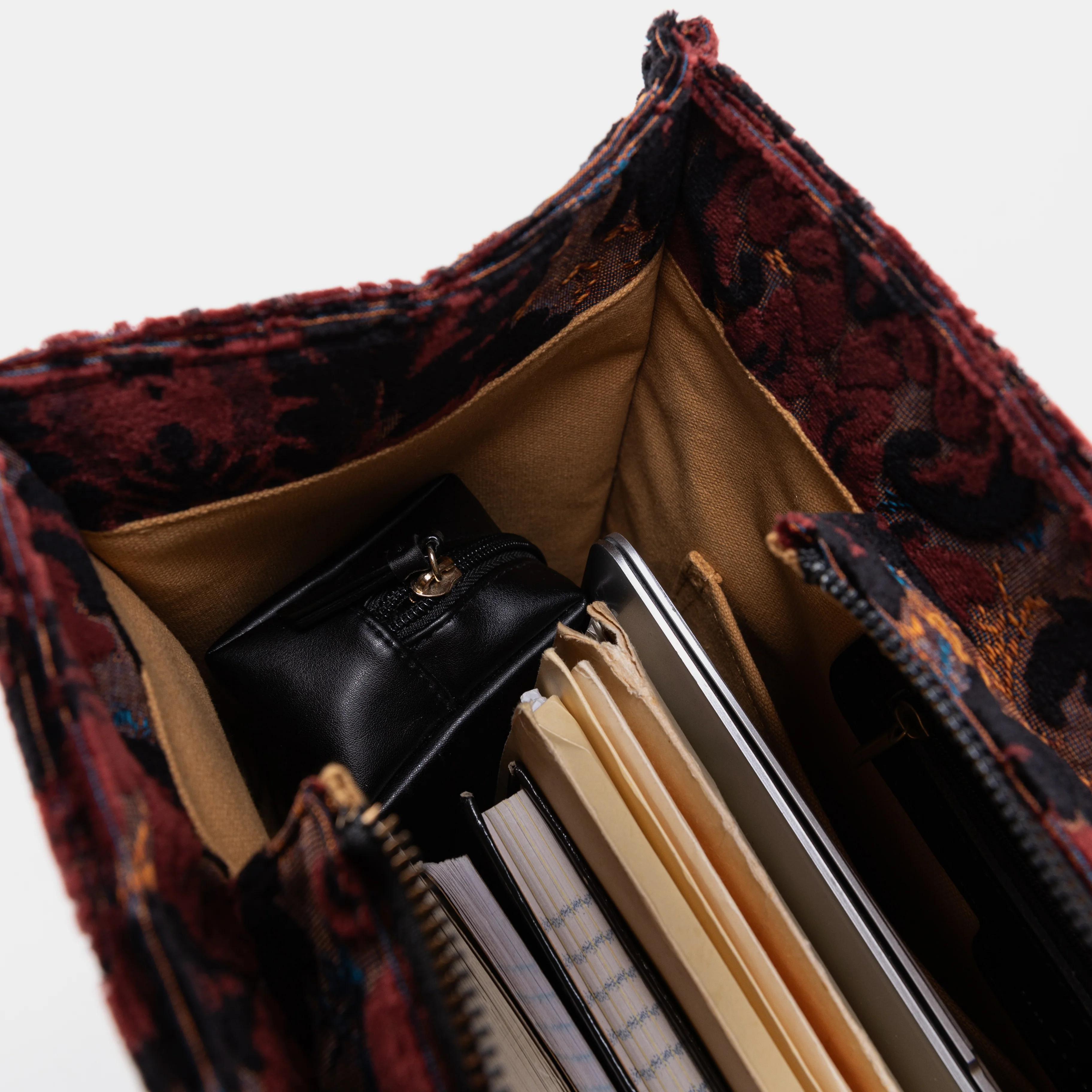 Burnout Velvet Revival Sephia Laptop Work Tote - Image 10