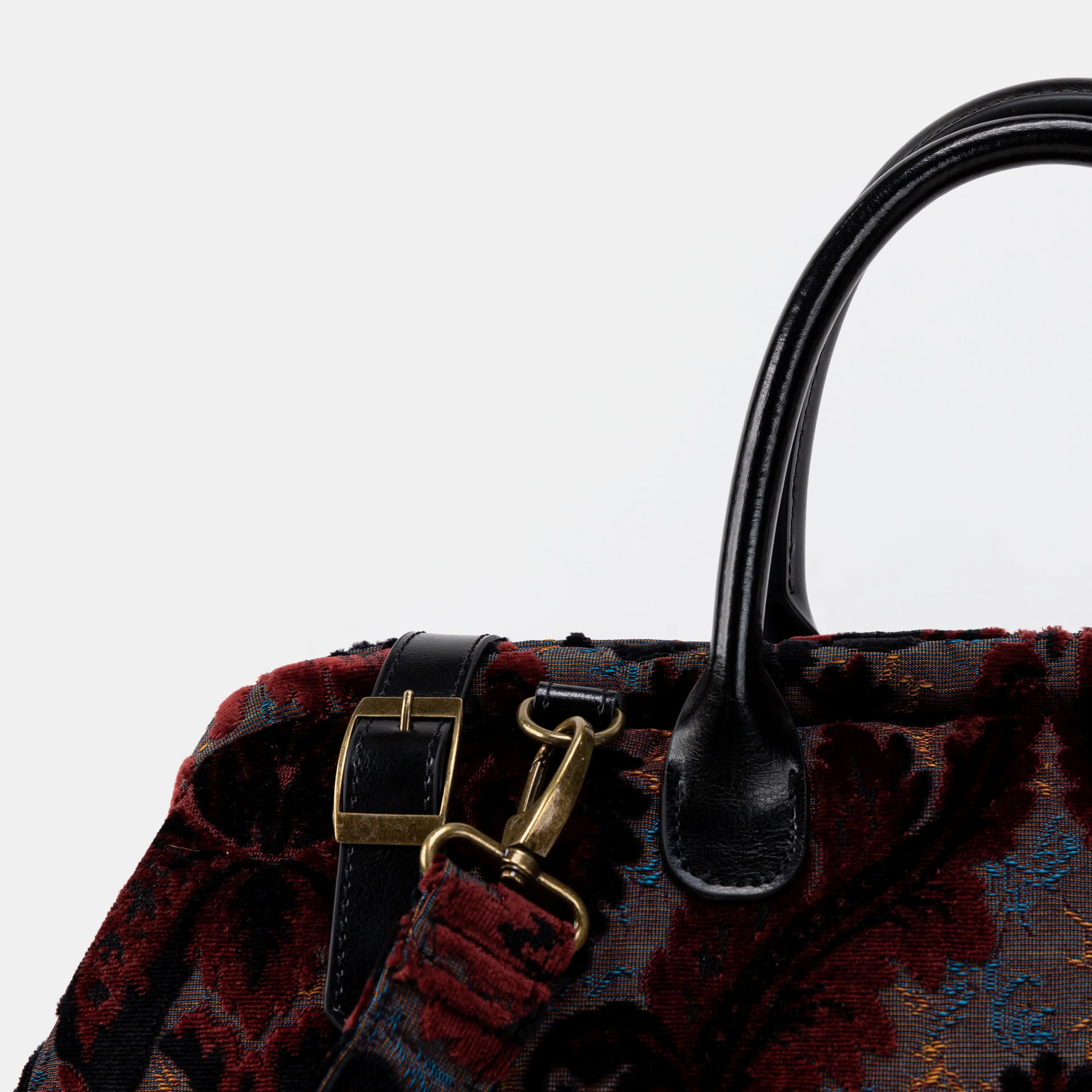 Burnout Velvet Revival Sephia Large Carpetbag - Image 5