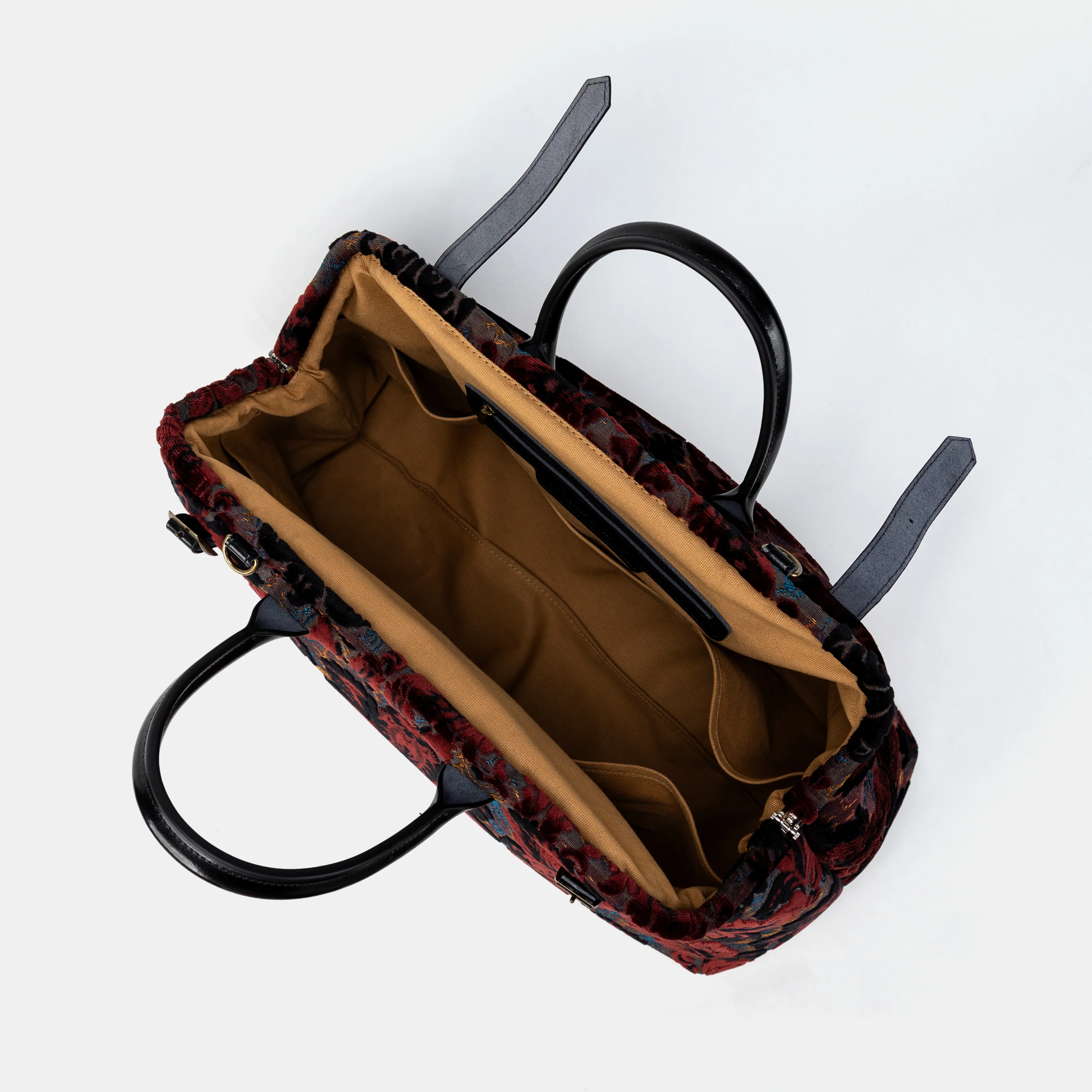 Burnout Velvet Revival Sephia Large Carpetbag - Image 6