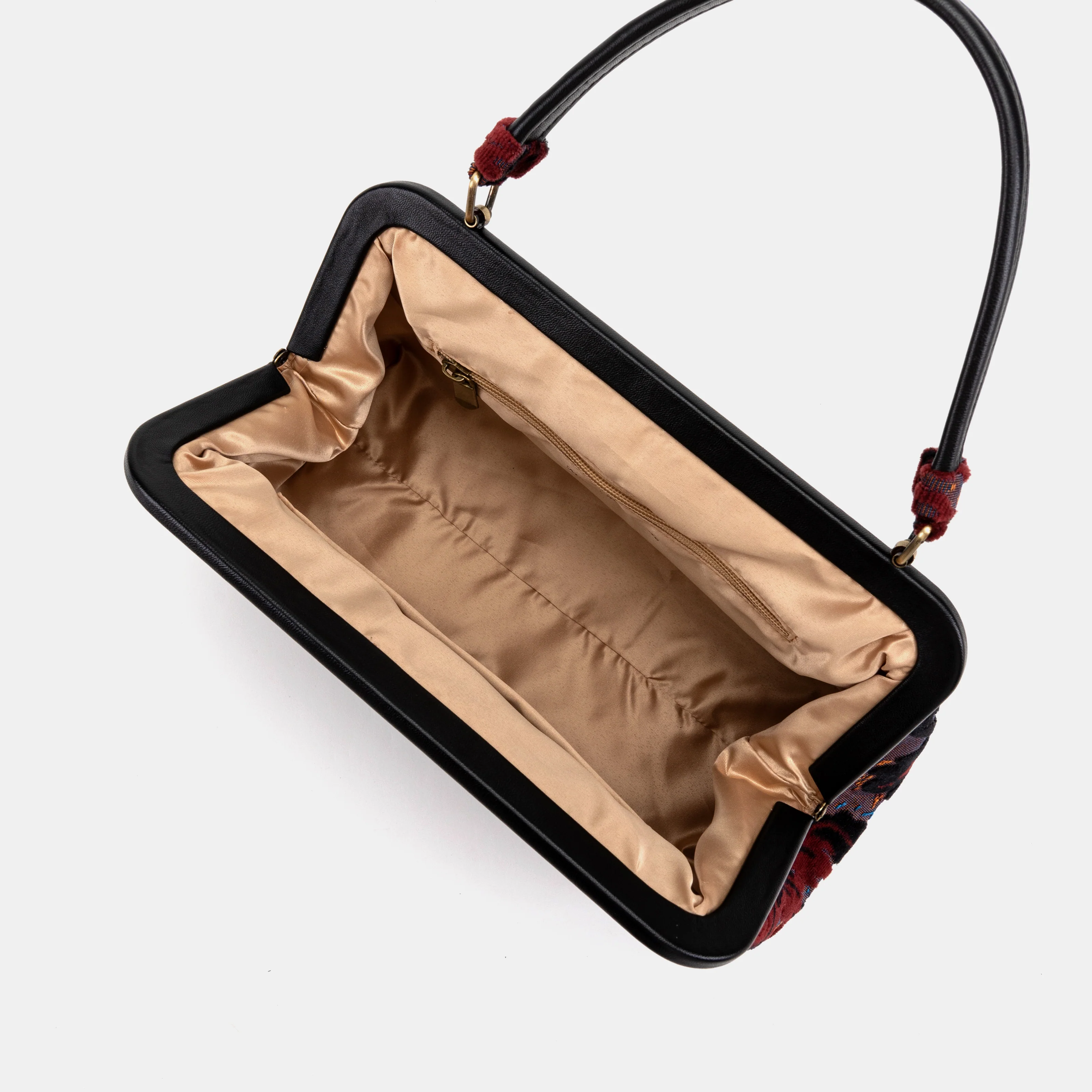 Burnout Velvet Revival Sephia Top Handle Purse - Image 6