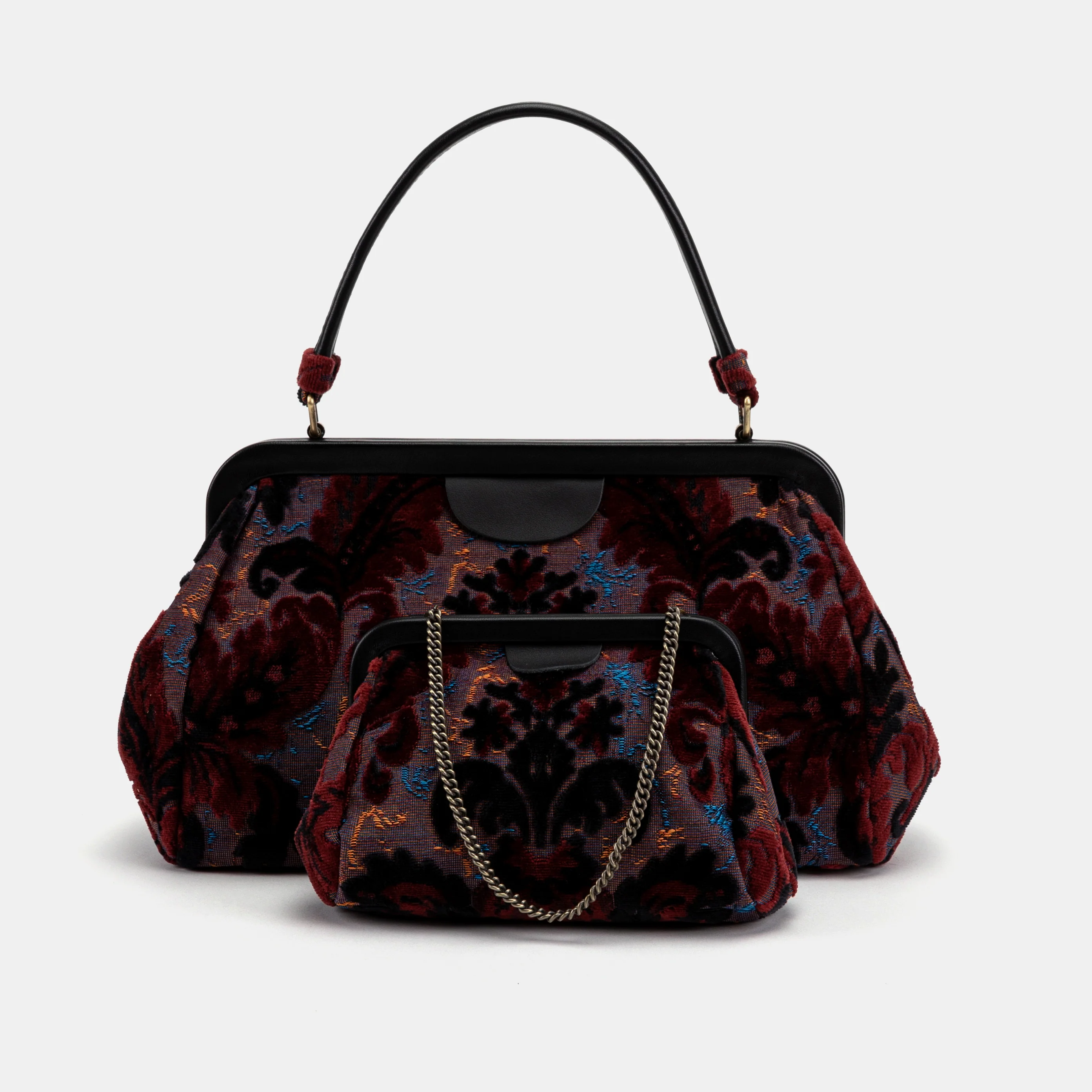 Burnout Velvet Revival Sephia Top Handle Purse - Image 7