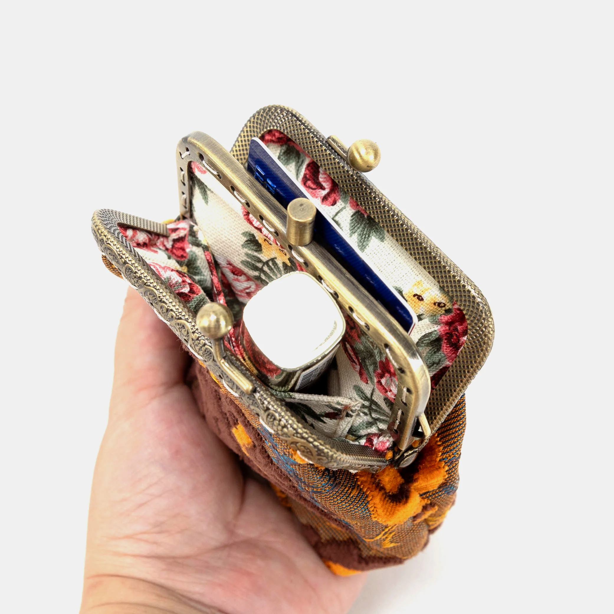 Burnout Velvet Revival Sienna Double Kiss Clasp Coin Purse - Image 3